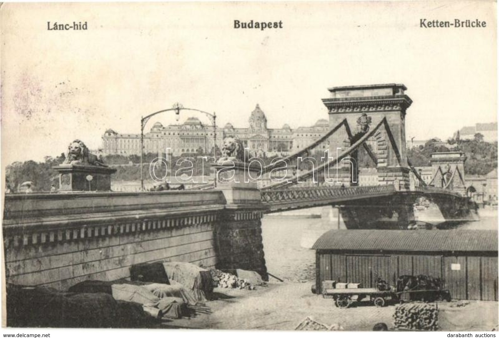 T2/T3 1914 Budapest, Lánchíd, Rakpart (EK) - Zonder Classificatie