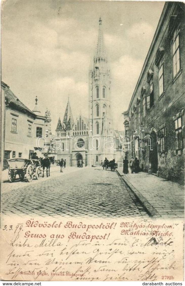 T3 1899 Budapest I. Királyi Vár, Mátyás Templom. Kiadja Schmidt Edgar (EB) - Zonder Classificatie