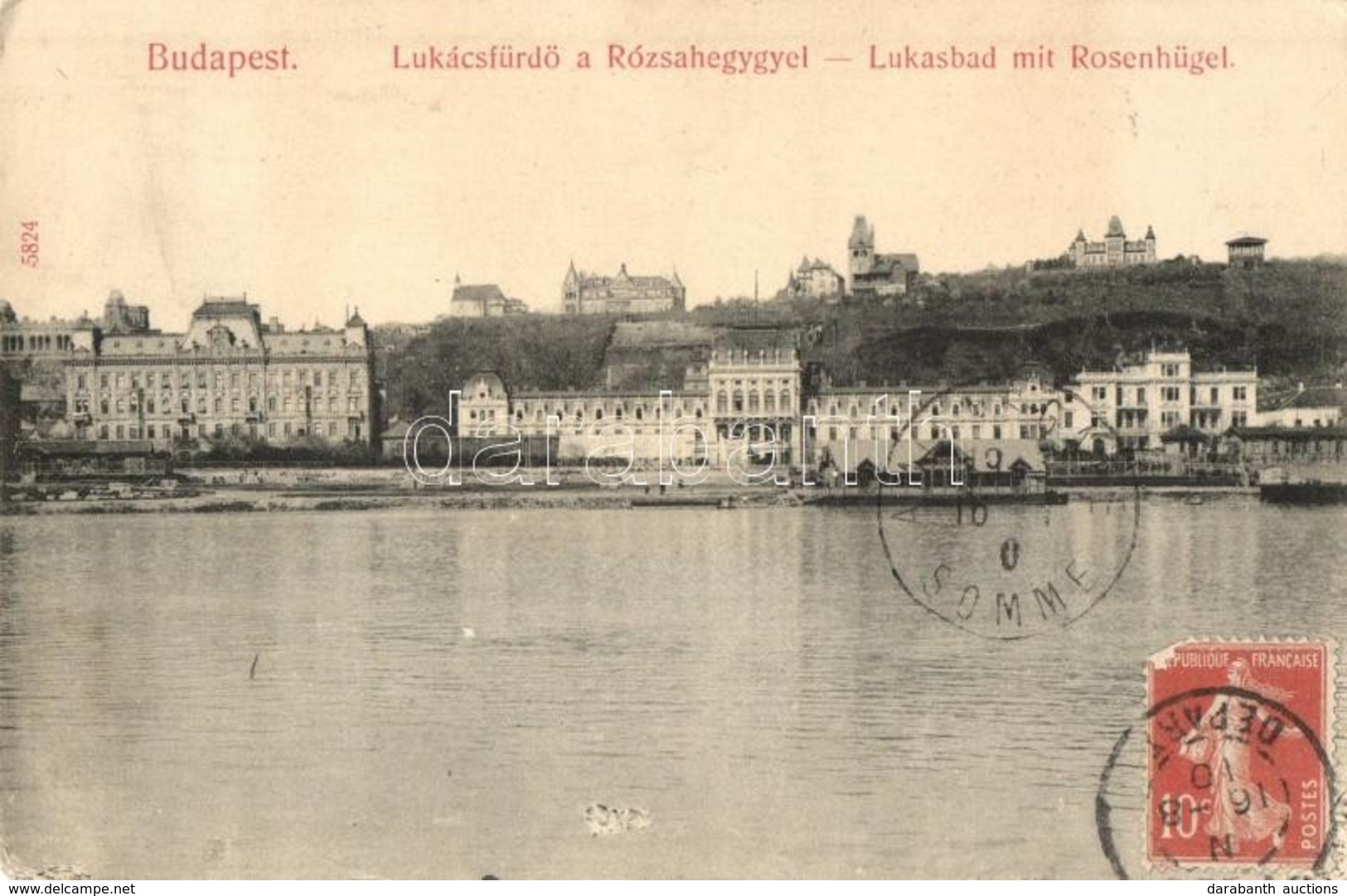 T2/T3 Budapest II. Lukács Fürdő A Rózsadombbal, Villák. Taussig A. 5824. TCV Card (EK) - Ohne Zuordnung