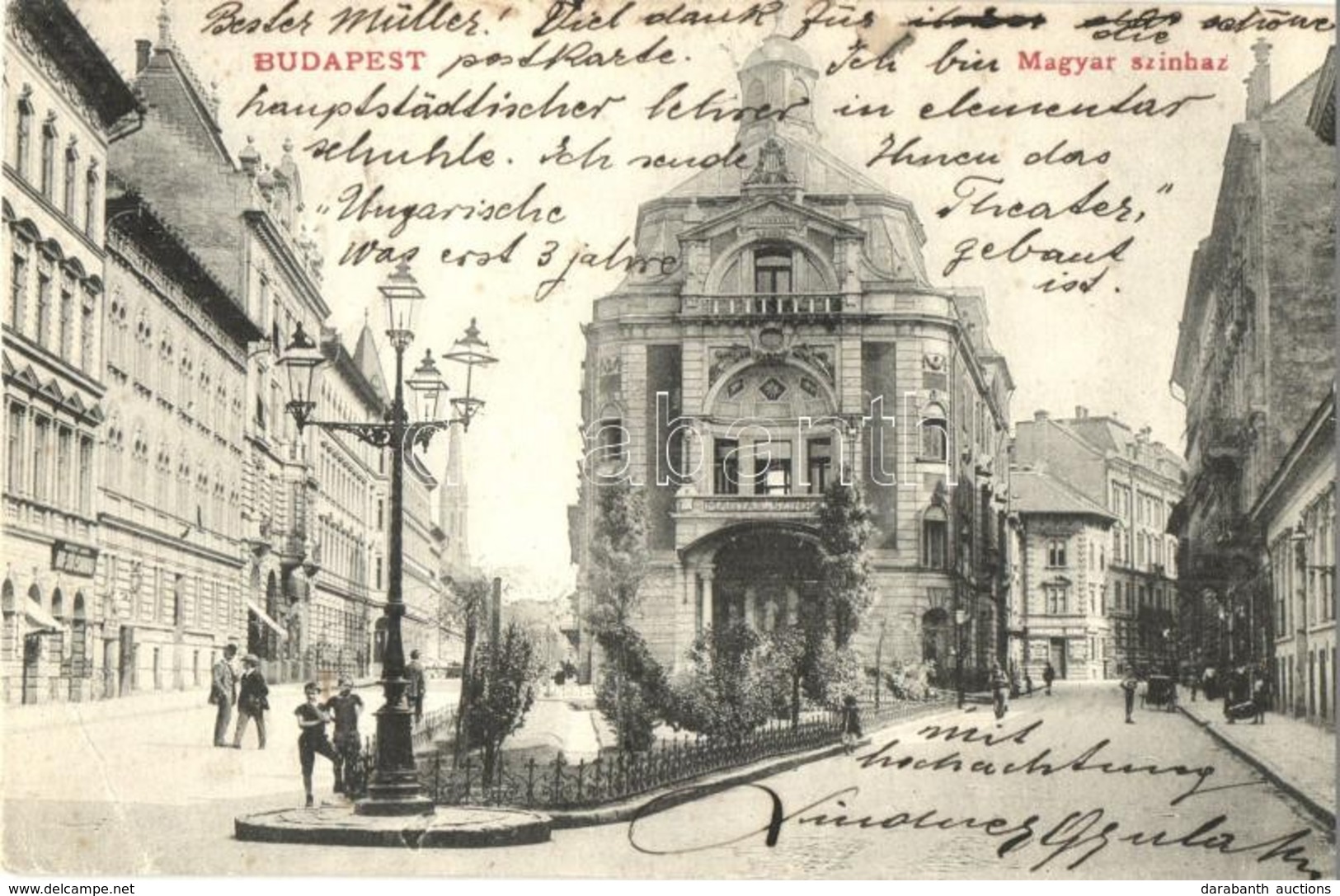 T2/T3 1906 Budapest VII. Magyar Színház Az Izabella (ma Hevesi Sándor) Téren (EK) - Zonder Classificatie