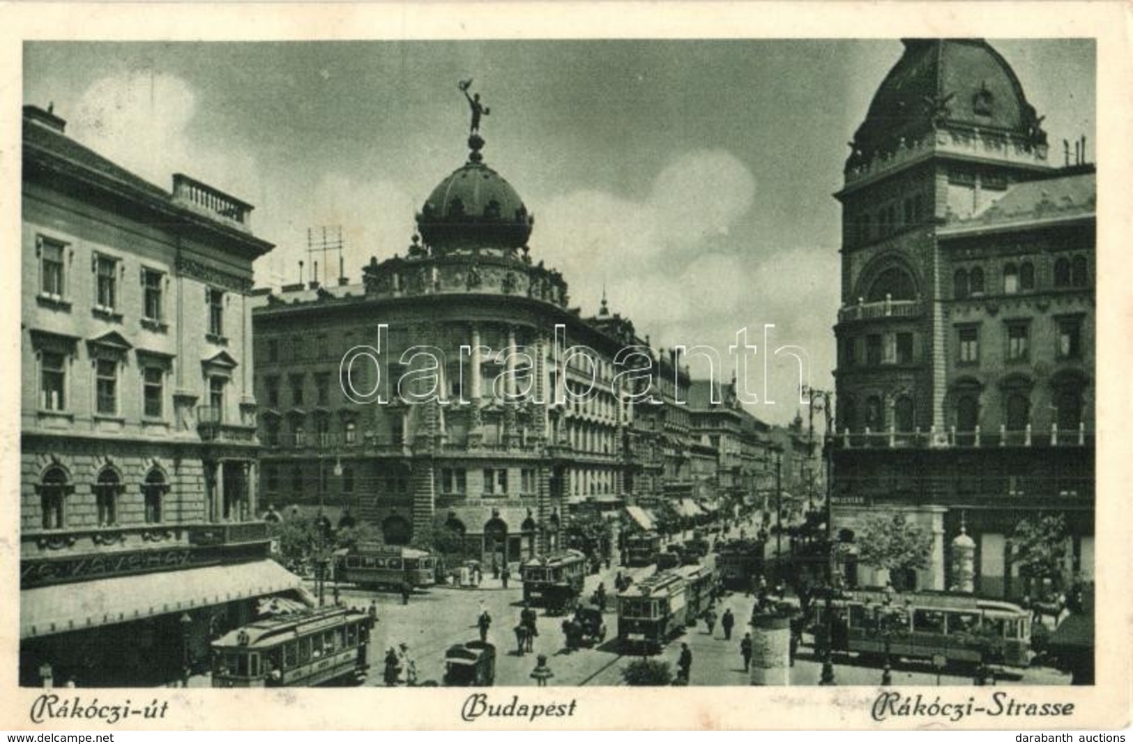 ** T2 Budapest VIII. Rákóczi út (Blaha Lujza Tér), Villamosok, Gyógyszertár, Kávéház - Non Classés