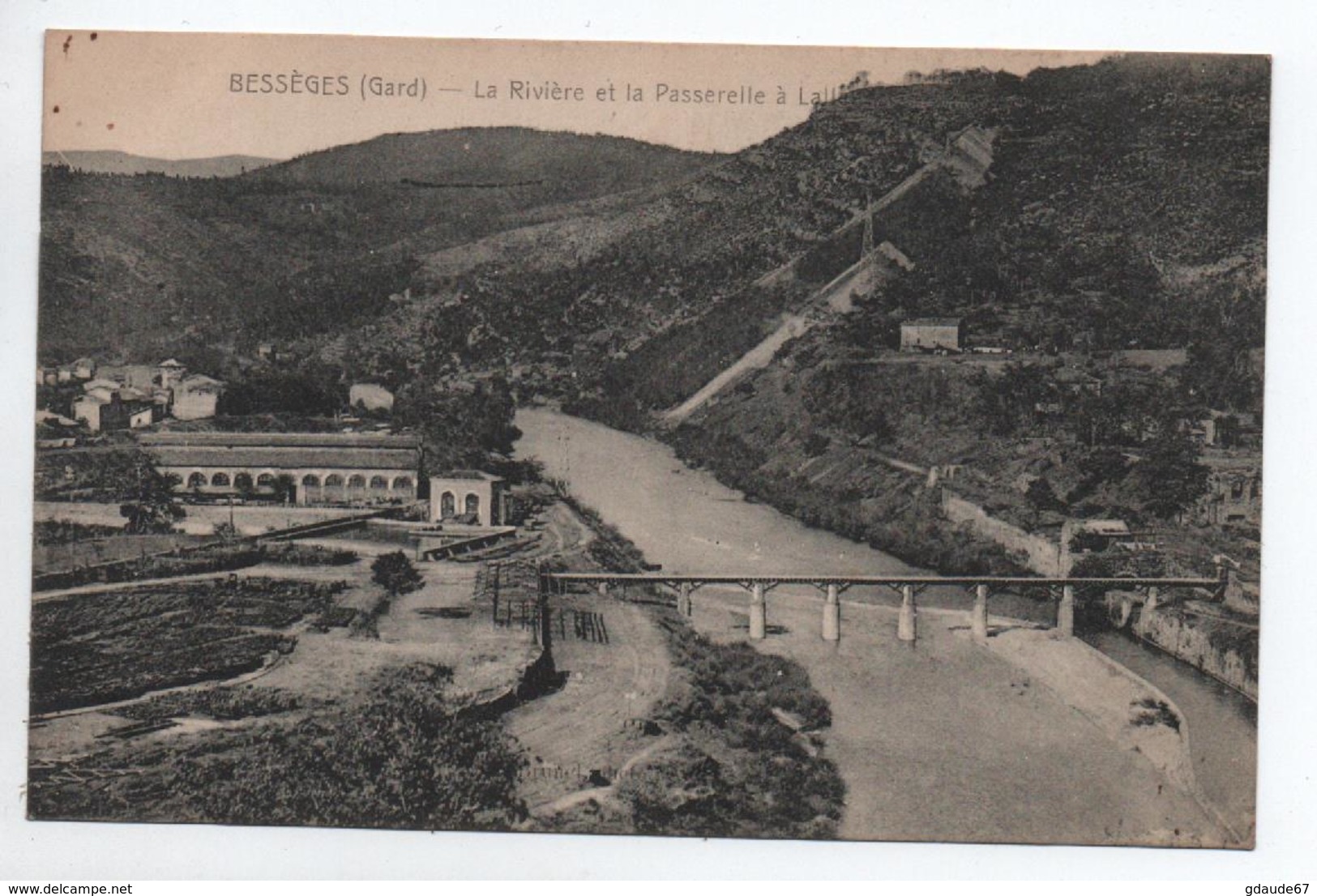 BESSEGES (30) - LA RIVIERE ET LA PASSERELLE A LALLE - Bessèges