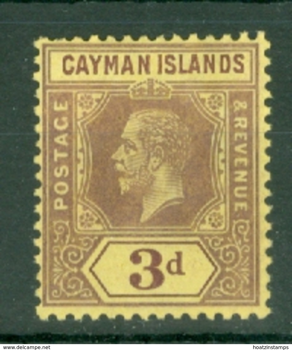 Cayman Islands: 1912/20   KGV    SG45c   3d  Purple/yellow  [on Orange-buff] MH - Kaimaninseln