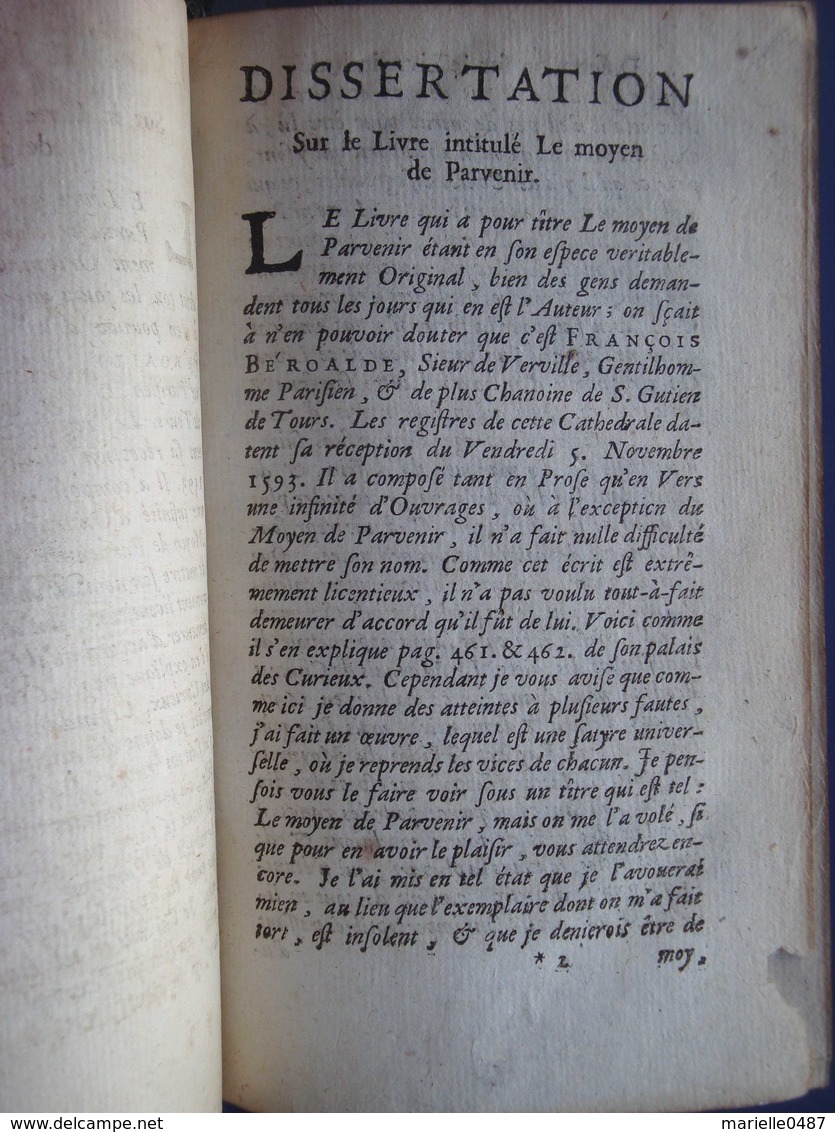 Impression à La Fausse Adresse - Béroalde De Verville - Le Moyen De Parvenir - Jusque 1700