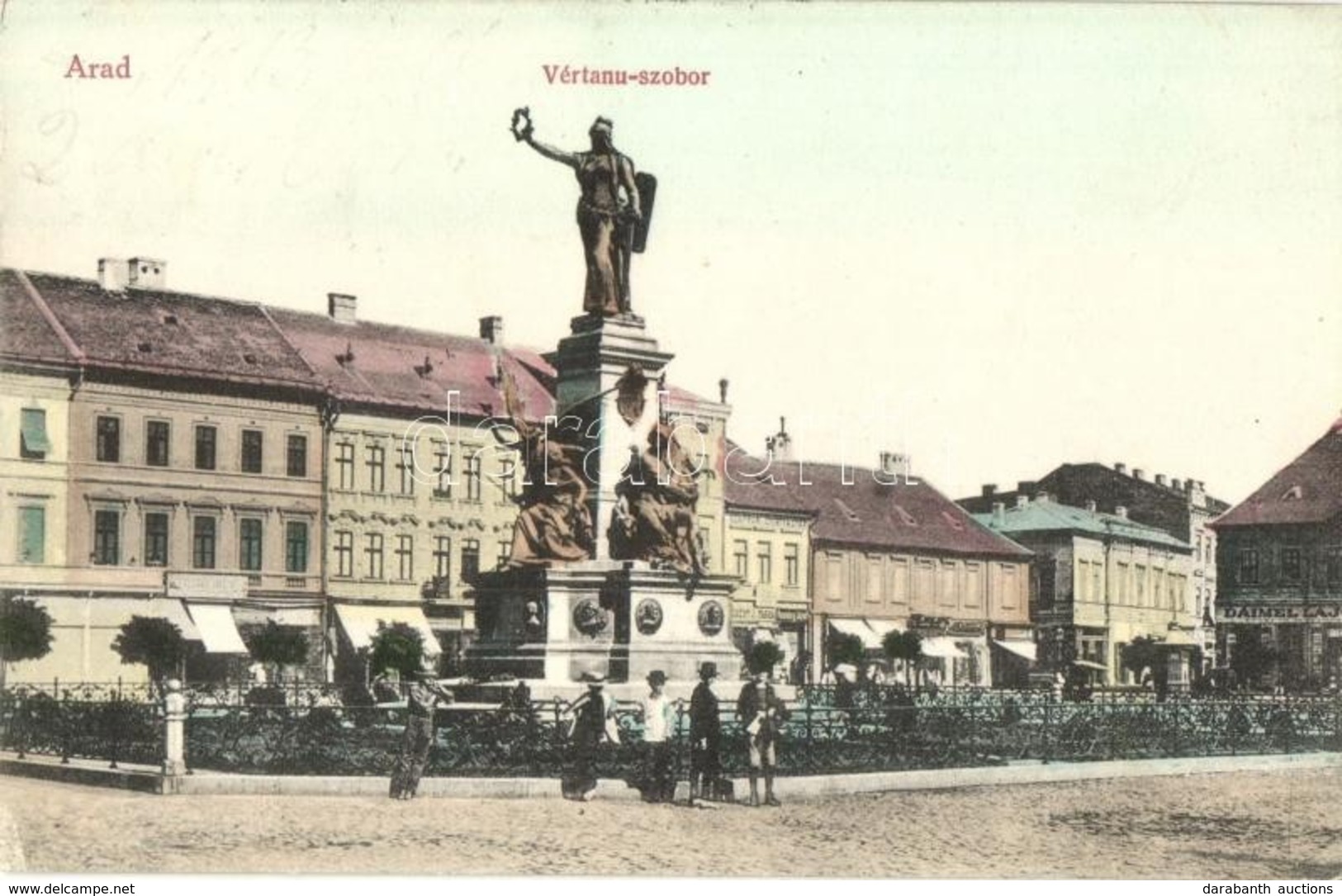 T2/T3 1913 Arad, Vértanú Szobor, Szappan és Gyertyagyár, Damiel Lajos üzlete / Martyrs' Statue, Shops, Soap And Candle F - Non Classés