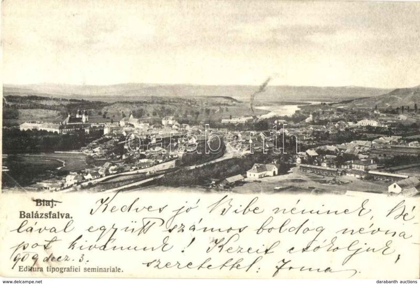 T2/T3 1909 Balázsfalva, Blasendorf, Blaj; Látkép / General View (r) - Non Classés