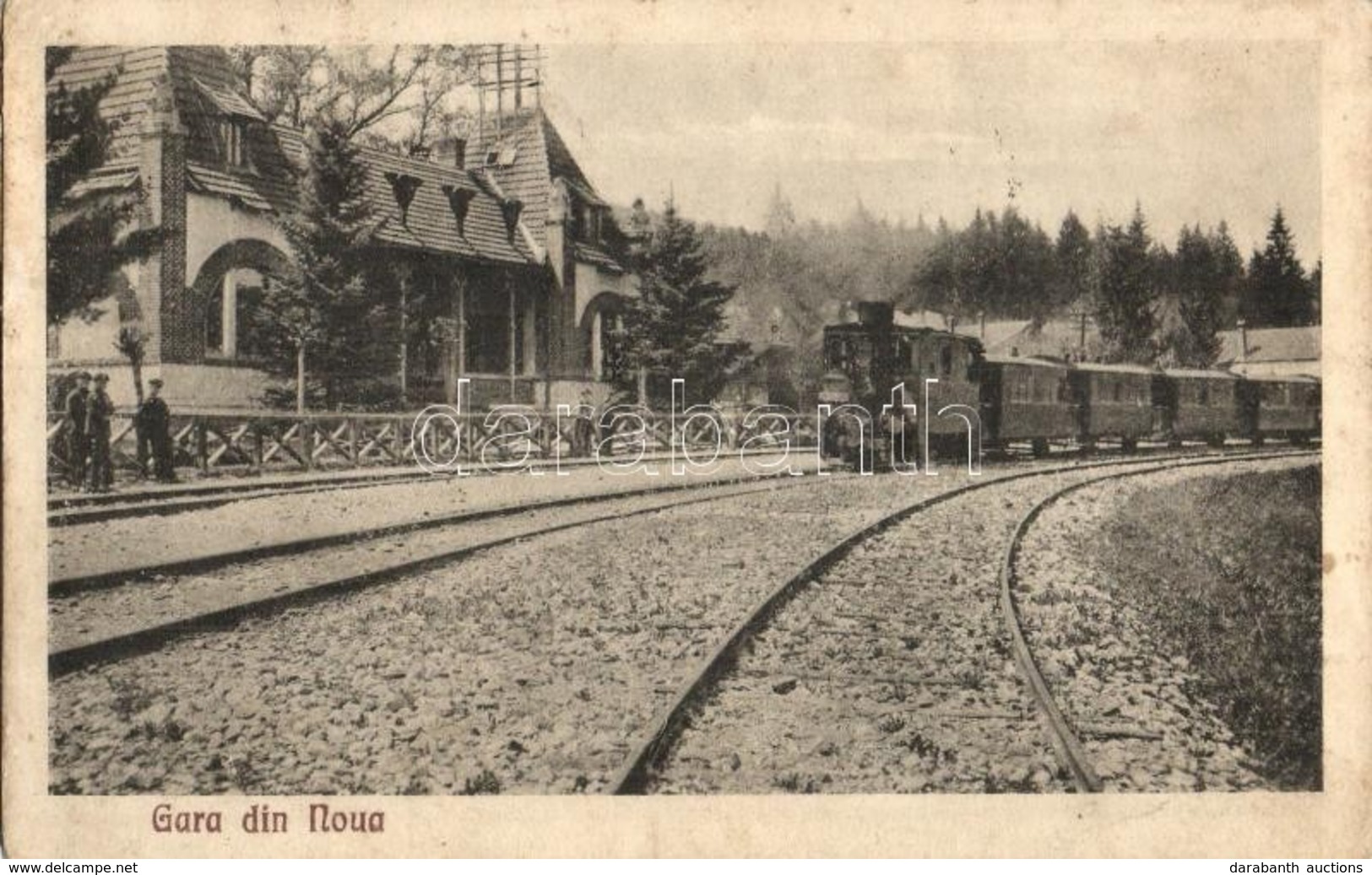 T2 Brassó, Kronstadt, Brasov; Noa Városi Vasút állomása Gőzmozdonnyal / Gara Din Noua / Bahnhof / Urban Railway Station  - Unclassified