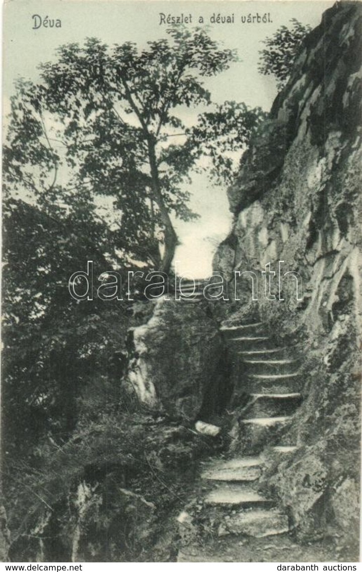 ** T2/T3 Déva, Deva; Részlet A Dévai Várból, Lépcsők. Kiadja Hirsch A. / Cetatea Devei / Castle, Stairs (enyhén ázott Sa - Unclassified