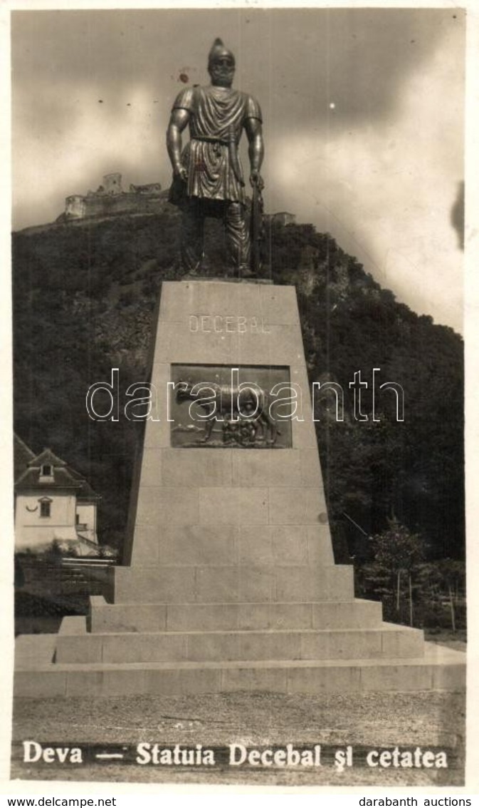 T2 Déva, Decebal Szobor és Vár A Háttérben / Statuia Decebal Si Cetatea / Statue - Unclassified