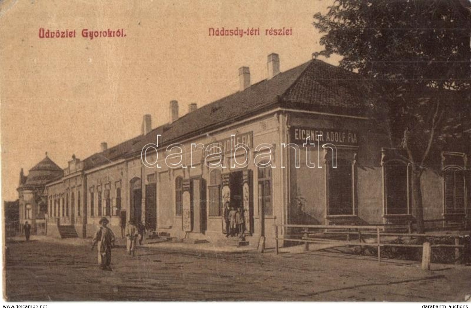 T3 Gyorok, Ghioroc; Nádasdy Tér, Eichner Adolf és Fia üzlete, Szálloda, Gróf Nádasdy Kastély. W. L. 3094-3082. / Square, - Non Classés