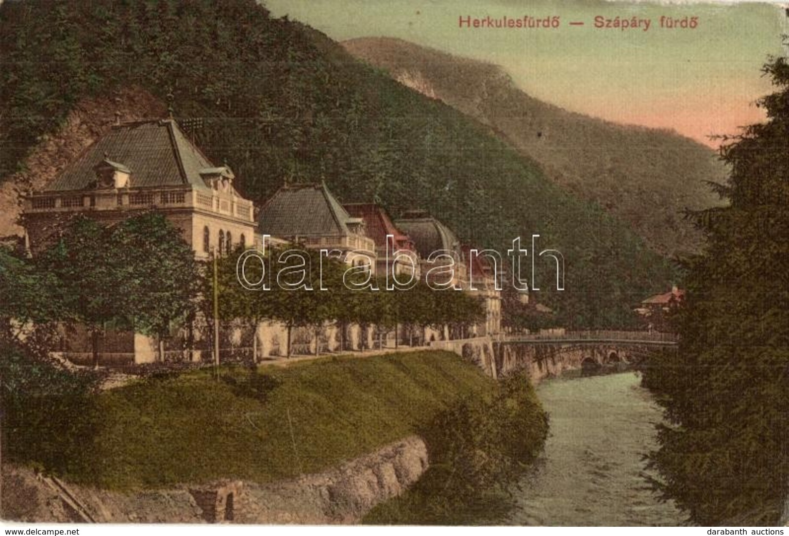 T2/T3 Herkulesfürdő, Baile Herculane; Szapáry Fürdő, Híd / Bathing House, Spa Hall, Bridge (EK) - Zonder Classificatie