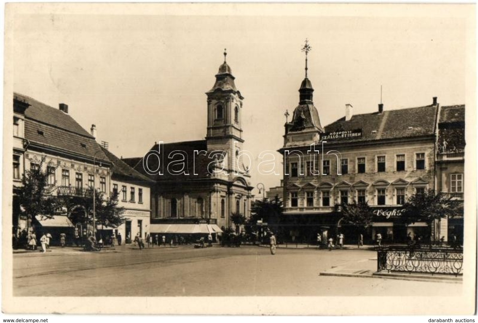 T2 Kolozsvár, Cluj; Mátyás Király Tér, Evangélikus Templom, Központi Szálloda és étterem, Gyógyszertár, Végh, Bauch Ernő - Ohne Zuordnung