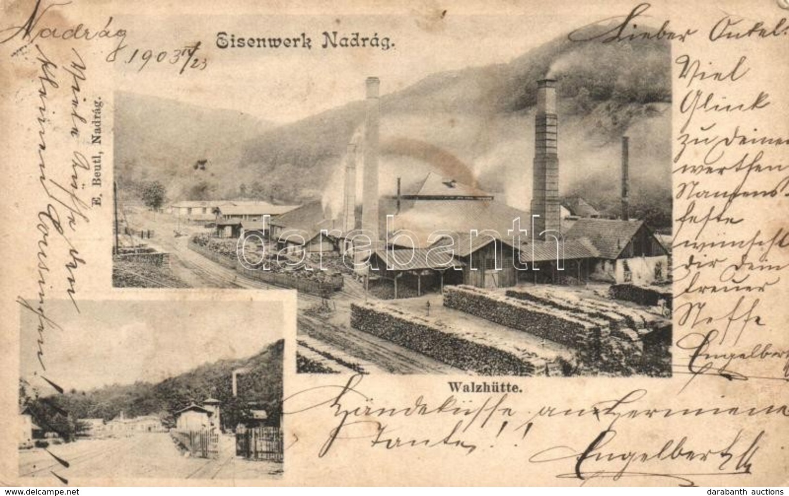 T2/T3 1903 Nadrág, Vasgyár, Hengermű-telep / Eisenwerk, Walzhütte. E. Beutl Kiadása / Iron Works, Factory, Rolling Mill  - Unclassified