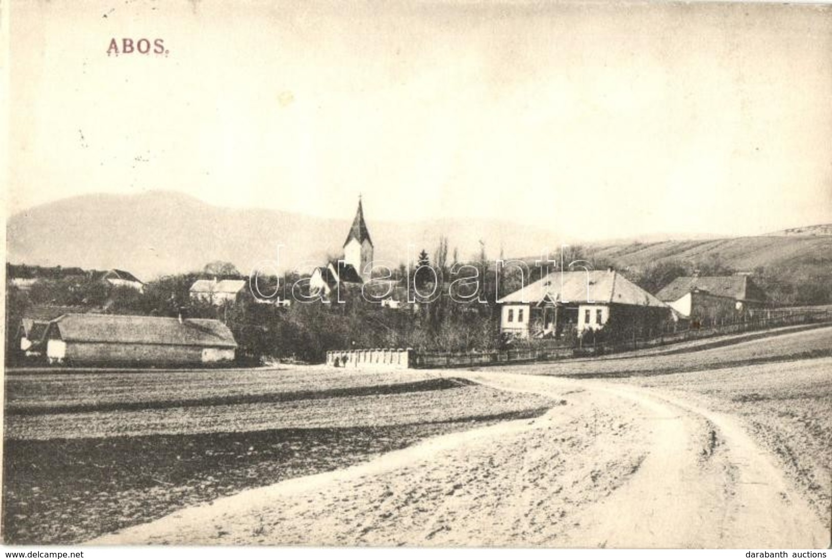 T2 1913 Abos, Obisovce; Látkép, Templom. Kiadja Divald Károly Fia / General View With Church, Villa - Zonder Classificatie