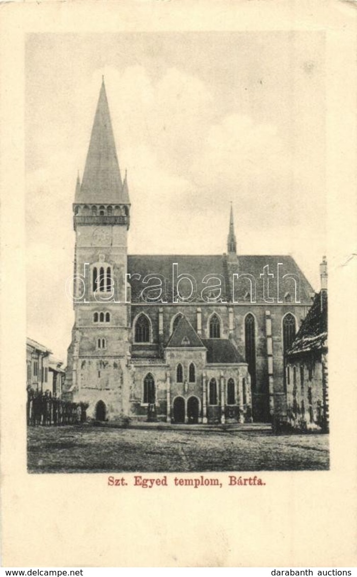 T3 Bártfa, Bardejov; Szent Egyed Templom, Gótikus Bazilika. Kiadja Salgó Mór / Church, Gothic Basilica (szakadás / Tear) - Zonder Classificatie