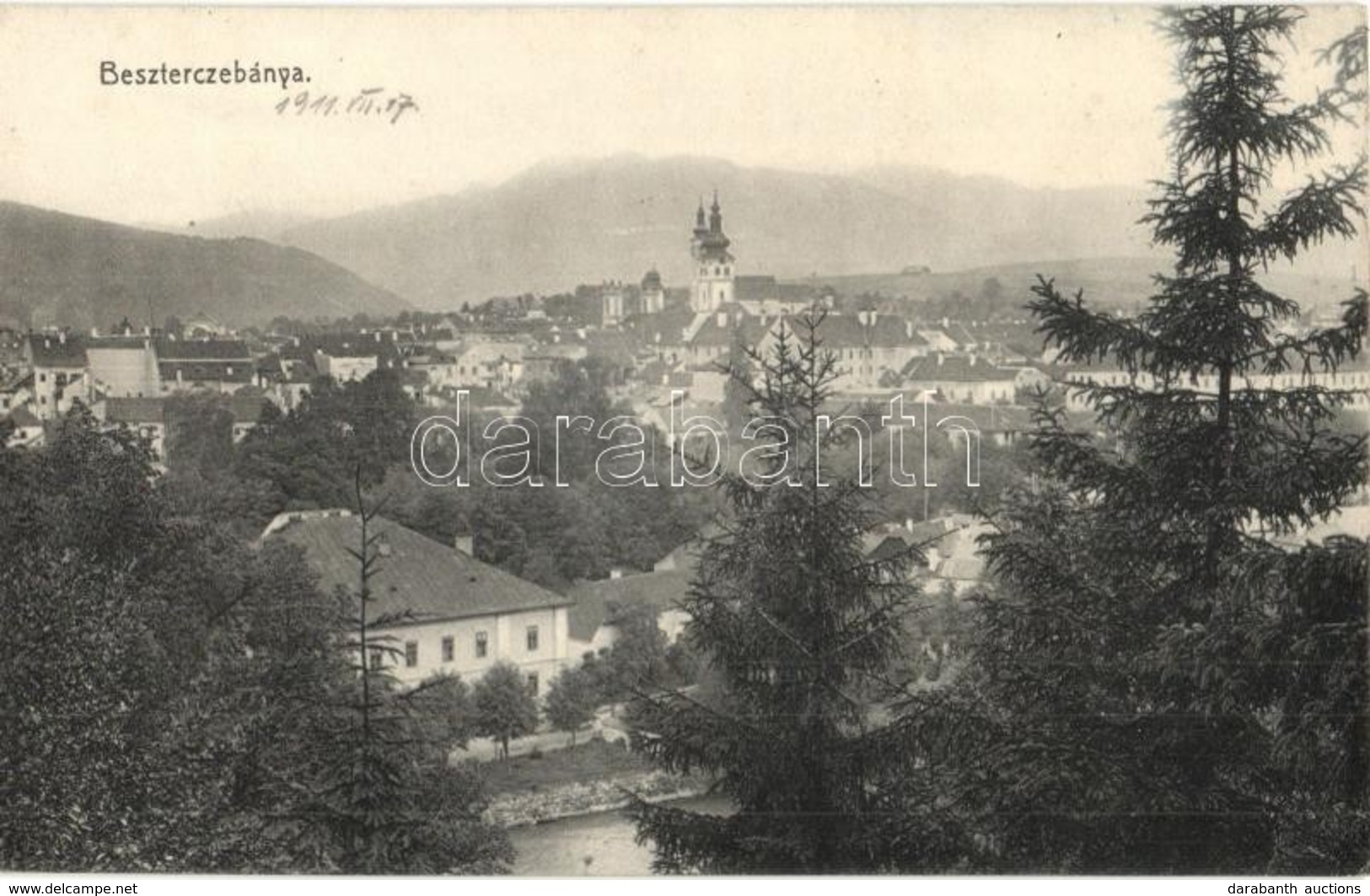 * T2/T3 1911 Besztercebánya, Banská Bystrica; Látkép. Kiadja Machold F. / General View (EK) - Unclassified