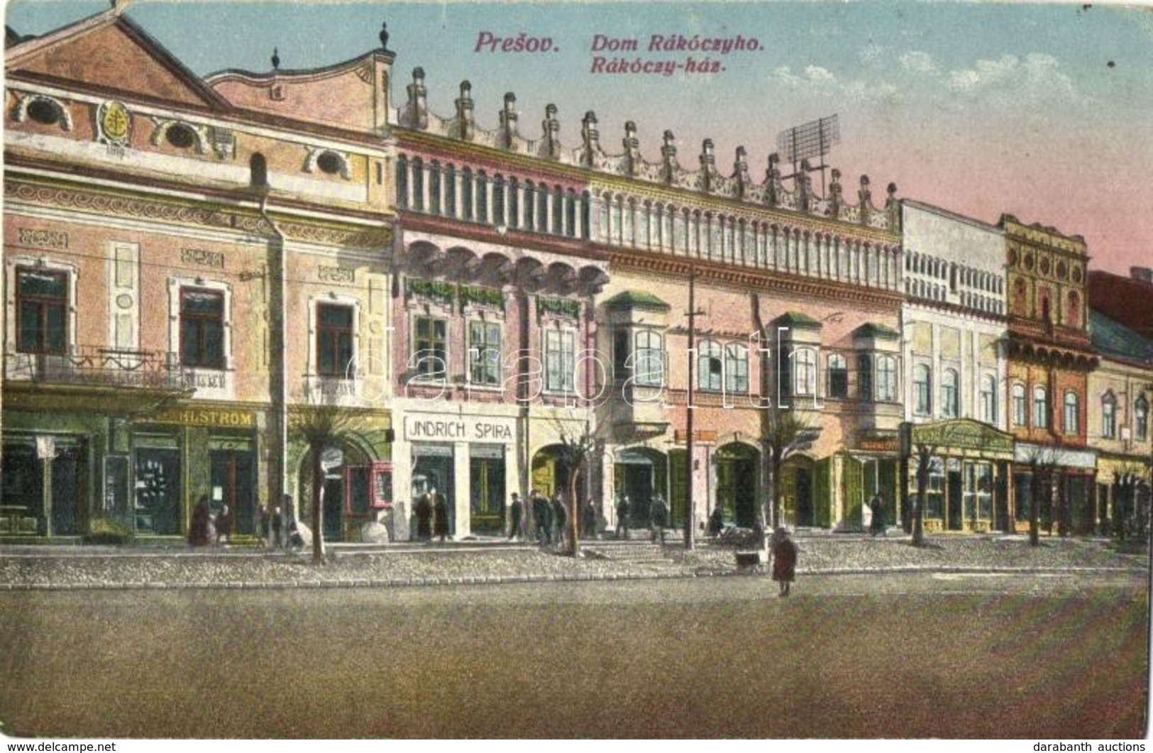 * T2/T3 1909 Eperjes, Presov; Rákóczi Ház, Jndrich Spira üzlete  / Shops (EK) - Non Classés