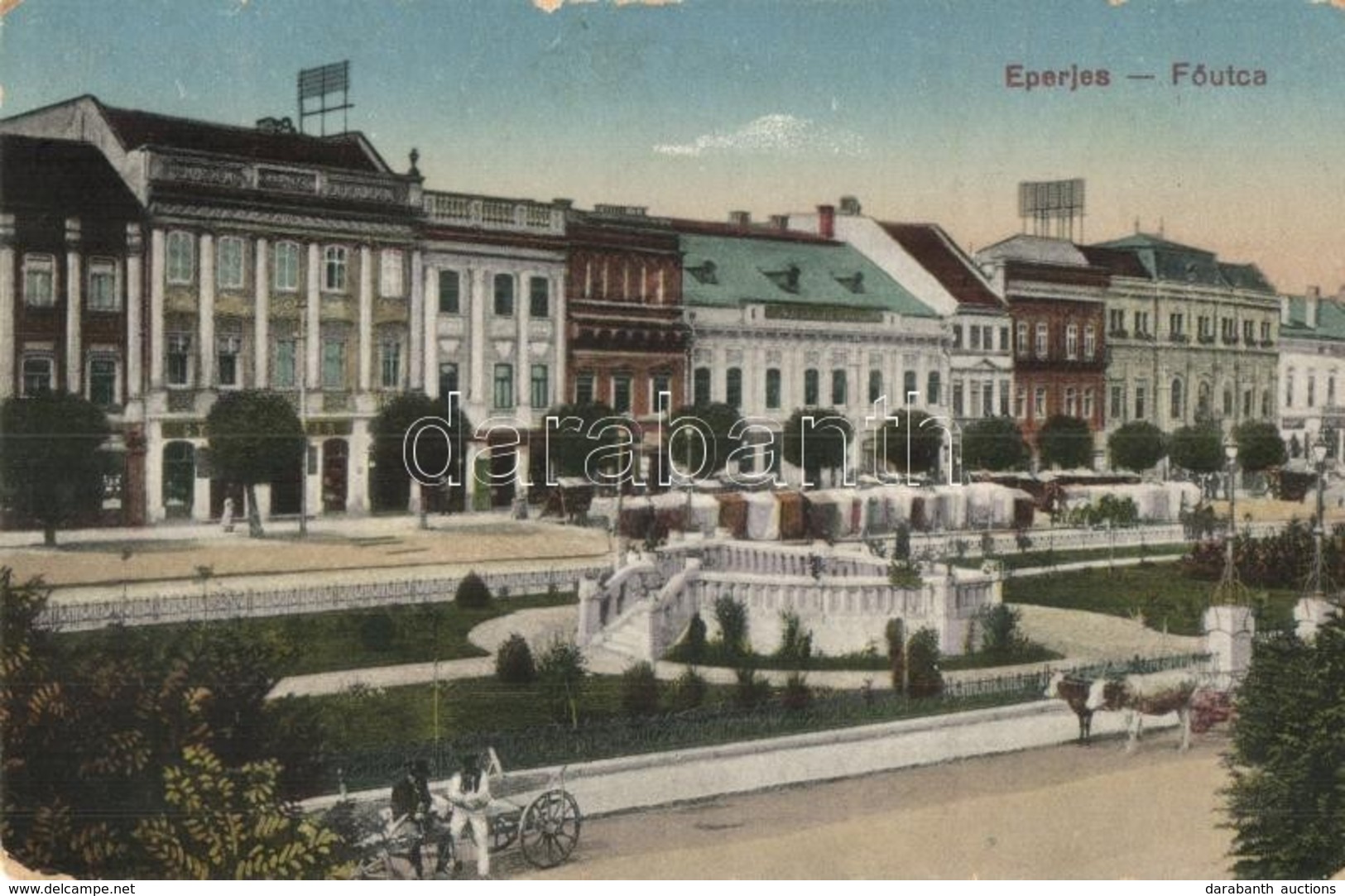 T2/T3 Eperjes, Presov; Fő Utca árusokkal, Gyógyszertár / Main Street With Vendors, Pharmacy (Rb) - Zonder Classificatie