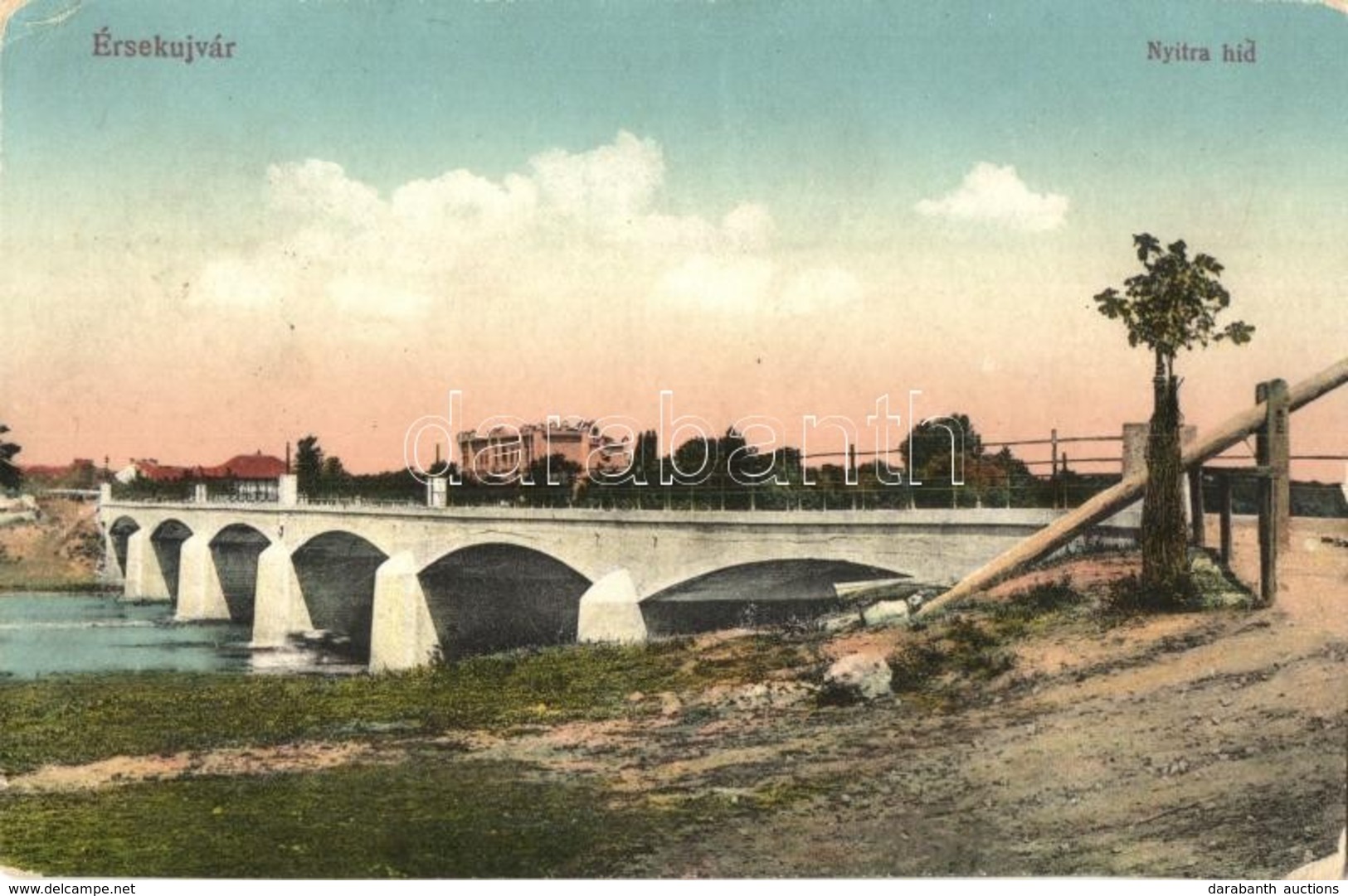 T3 1916 Érsekújvár, Nové Zamky; Nyitra Híd / Nitra Bridge (szakadás / Tear) - Zonder Classificatie