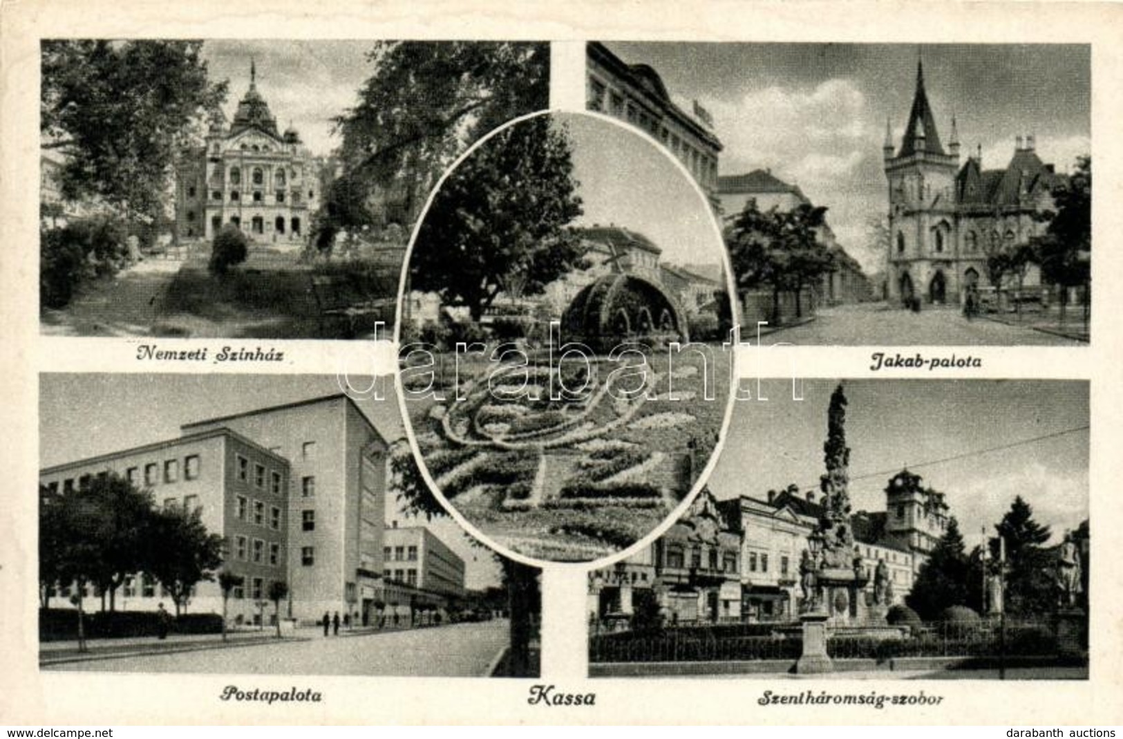 ** T2 Kassa, Nemzeti Színház, Postapalota, Szentháromság Szobor, Jakab Palota / Theatre, Post Palace, Statue (fl) - Zonder Classificatie