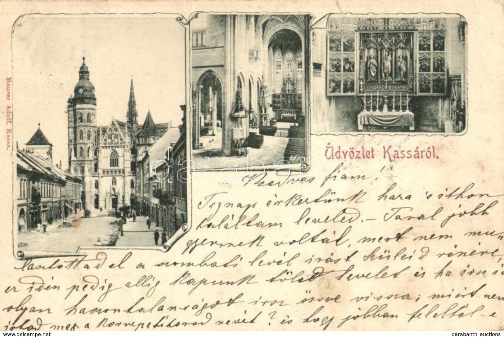 T3 1899 Kassa, Kosice; Templom Belső / Church Interior. Art Nouveau (ázott Sarok / Wet Corner) - Zonder Classificatie