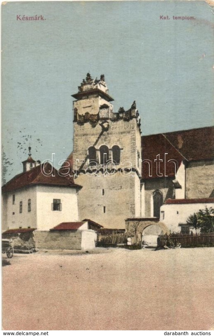 T2/T3 Késmárk, Kezmarok; Római Katolikus Templom és Harangláb. Kiadja Feitzinger Ede No. 530. / Kath. Kirche, Glockenthu - Zonder Classificatie