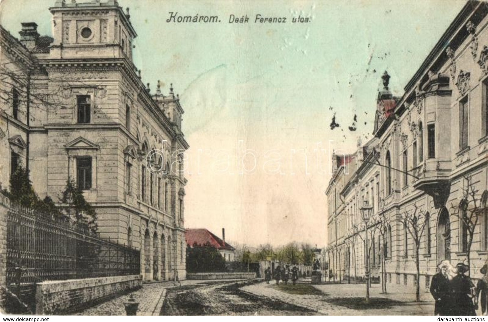T3 1913 Komárom, Komárnó; Deák Ferenc Utca, Igazságügyi Palota / Street View, Palace Of Justice (fa) - Non Classés