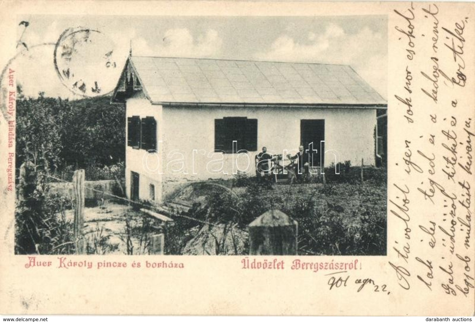 T2 Beregszász, Berehove; Auer Károly Pince és Borháza. Saját Kiadás / Winery - Ohne Zuordnung