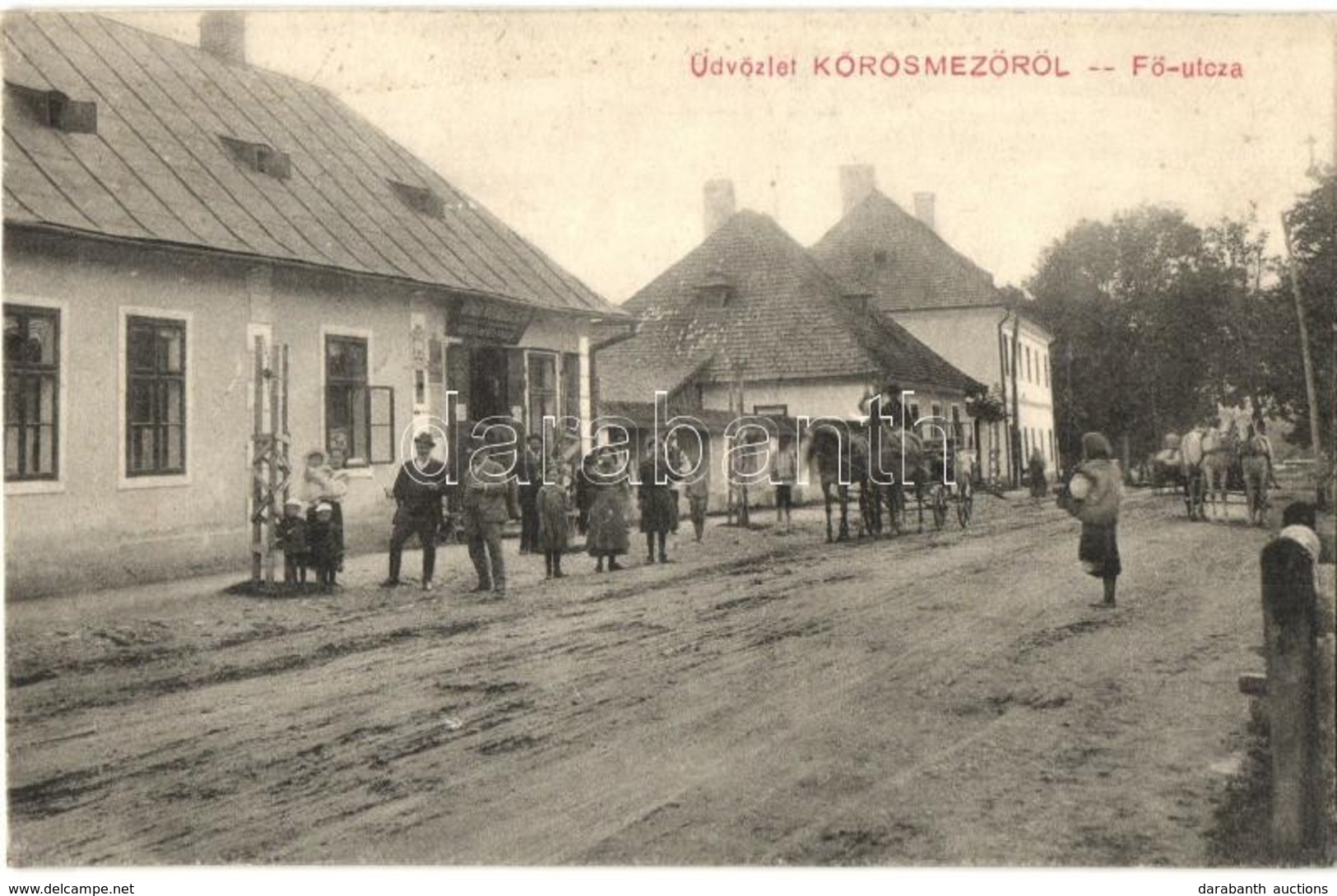 * T3/T4 Kőrösmező, Jaszinya, Jasina, Yasinia; Fő Utca, üzlet, Lovas Szekér / Main Street, Shop, Horse-drawn Carriage (r) - Ohne Zuordnung