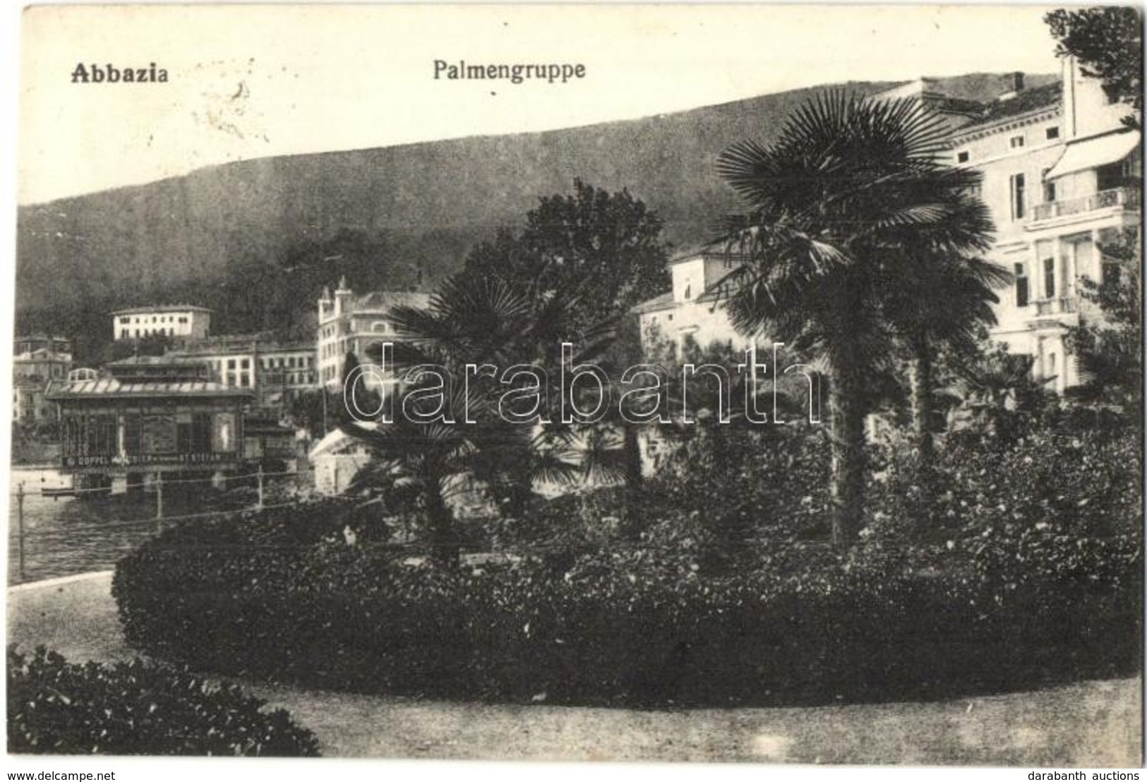 T2 Abbazia, Opatija; Palmengruppe / Palm Trees, Shore, Beach, Villa. Tomasic & Co. - Unclassified