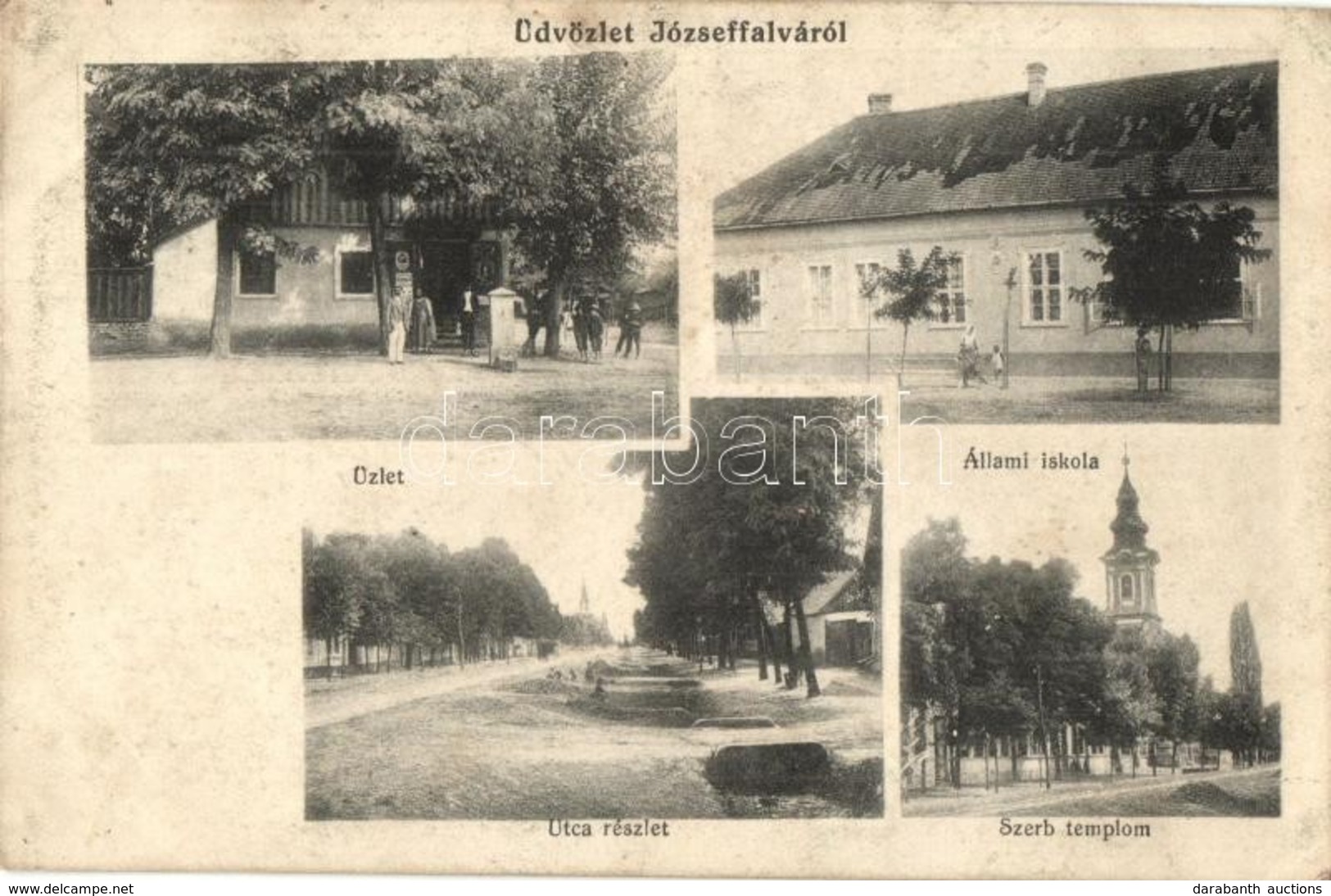 * T2/T3 1914 Józseffalva, Torontáljózseffalva, Obilicevo, Josefovo (Törökkanizsa, Nova Kanjiza, Novi Knezevac); üzlet, Á - Non Classés
