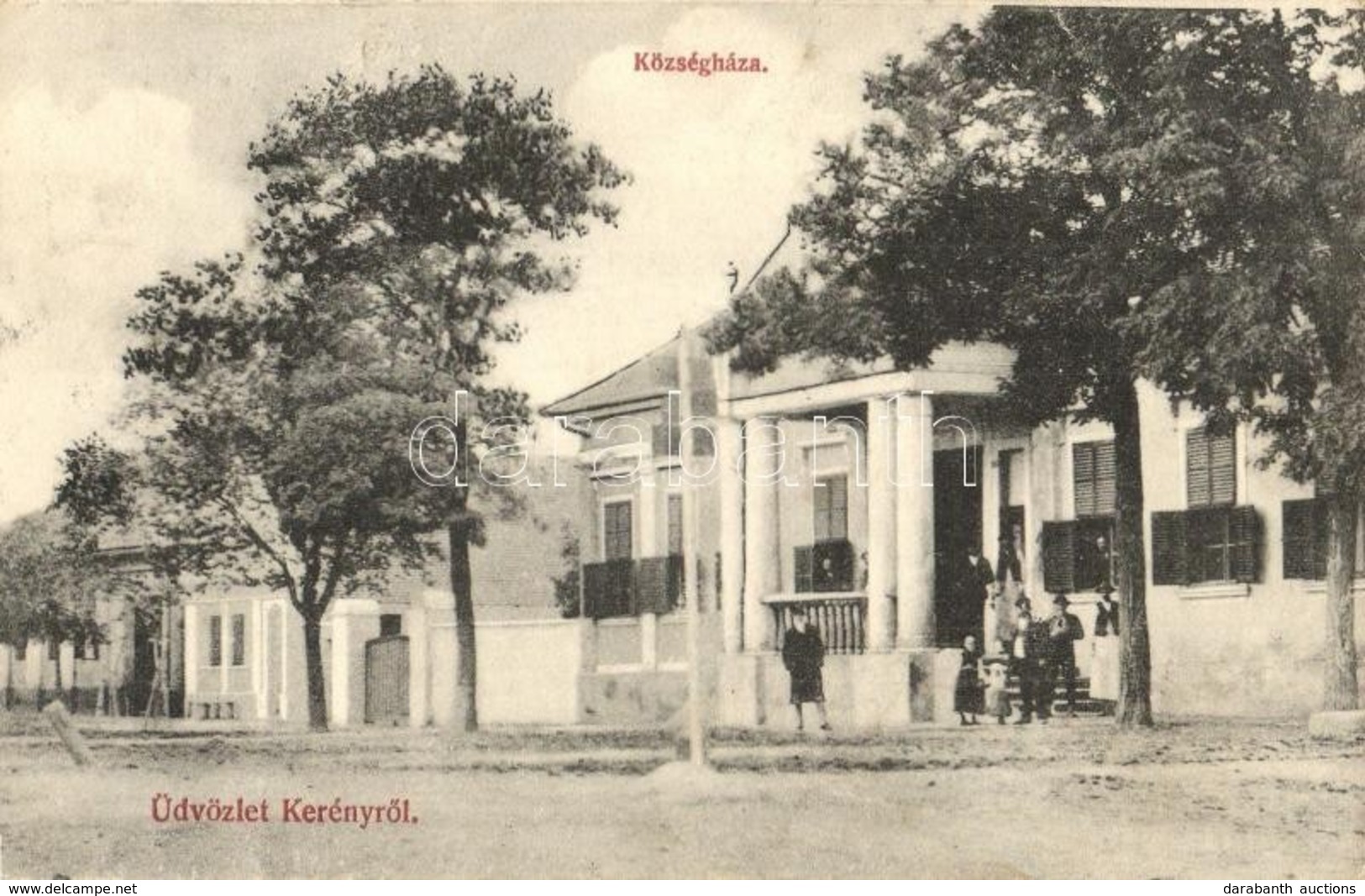 * T2/T3 1909 Kerény, Kernya, Kljajicevo (Zombor, Sombor); Községháza. Kiadja Imre J. / Town Hall (fl) - Zonder Classificatie