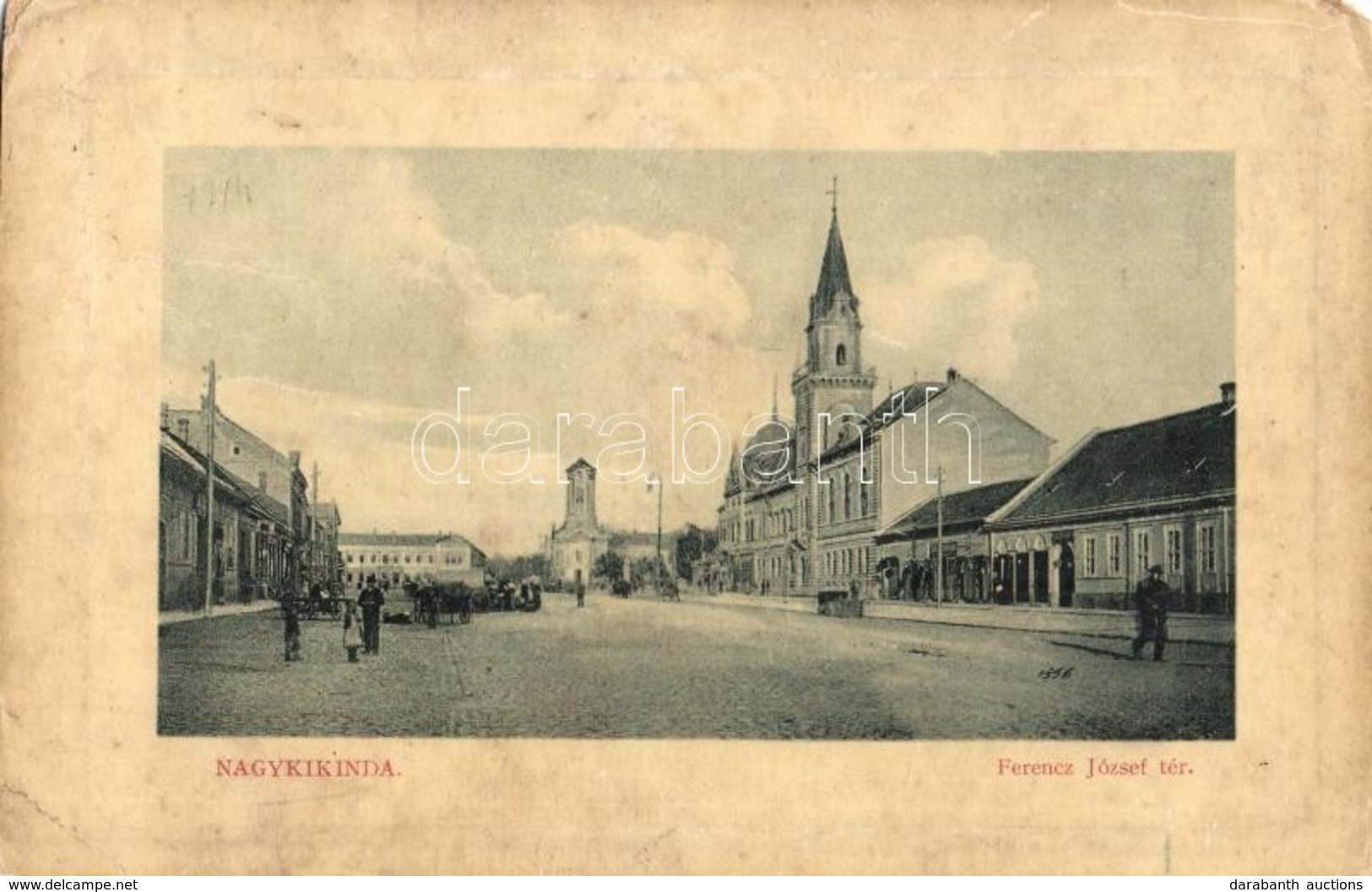 * T3 1914 Nagykikinda, Kikinda; Ferenc József Tér, Templom, üzletek. W.L. Bp.625. / Square, Church, Shops (EK) - Ohne Zuordnung