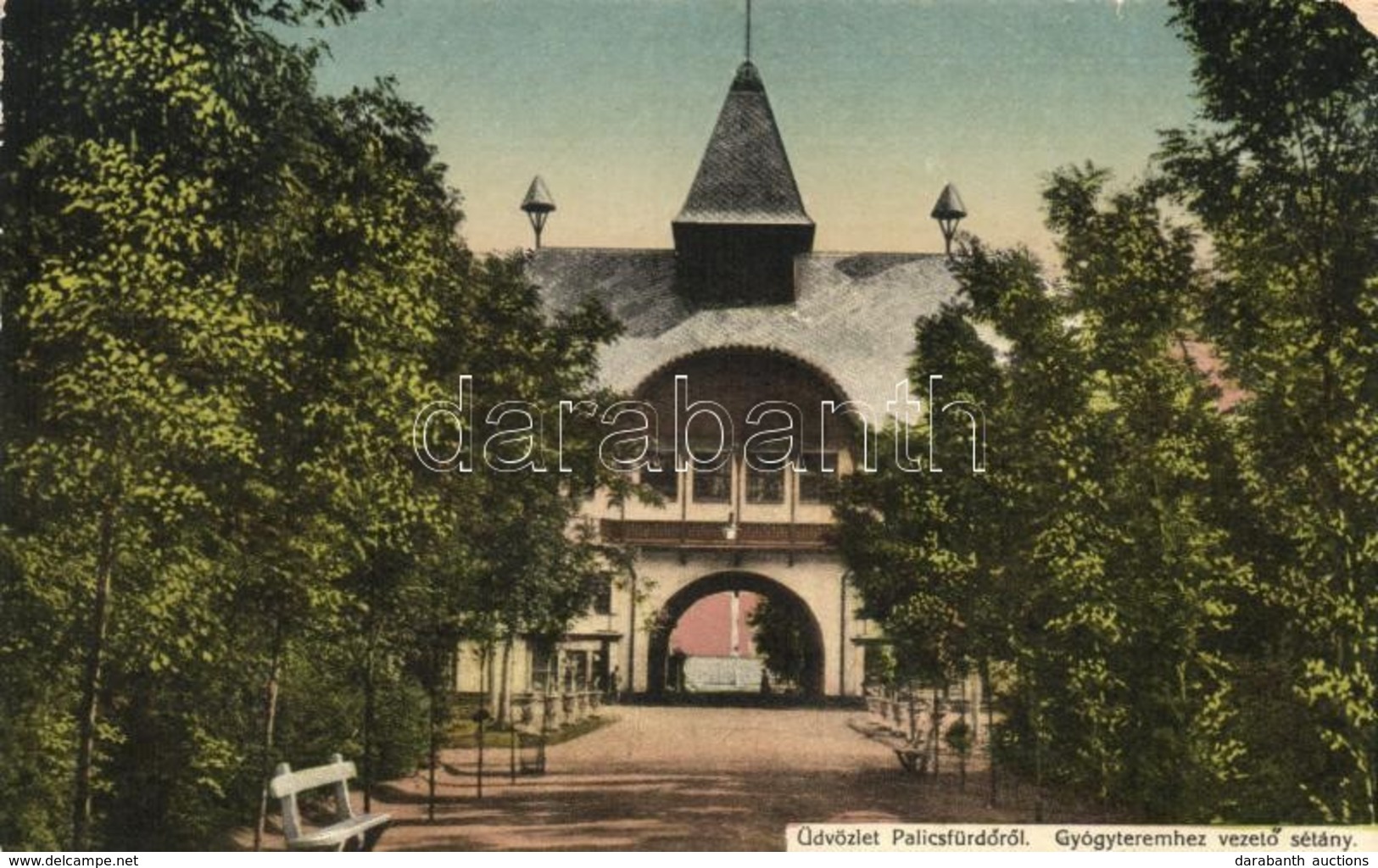 ** T2/T3 Palicsfürdő, Gyógyteremhez Vezető Sétány; Heumann Mór Kiadása / Spa Promenade - Non Classés