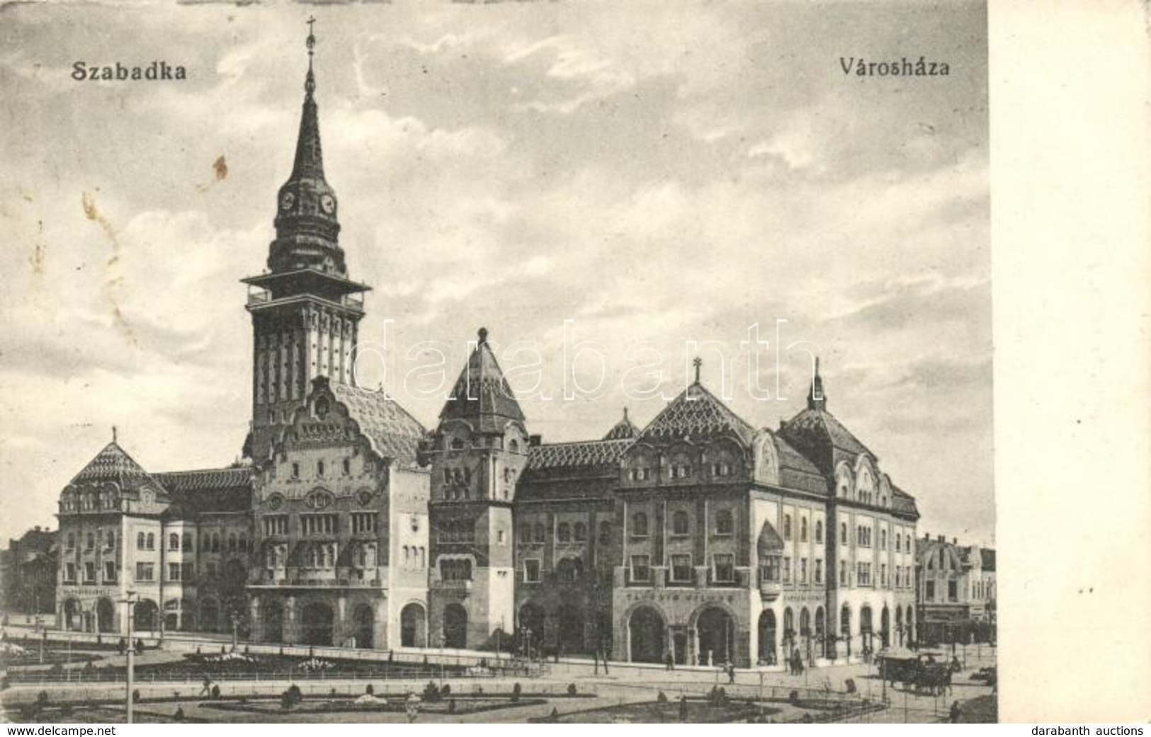 T2/T3 Szabadka, Városháza, Taussig Vilmos üzlete, Városi Kávéház / Town Hall, Shop, Cafe (EK) - Unclassified