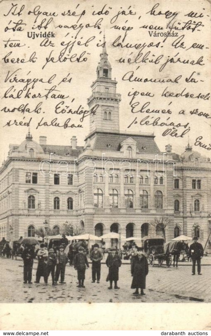 T2/T3 1906 Újvidék, Novi Sad; Városháza, Piaci árusok, Lovaskocsik. Kiadja Breuer R. és Társa / Town Hall, Market Vendor - Zonder Classificatie