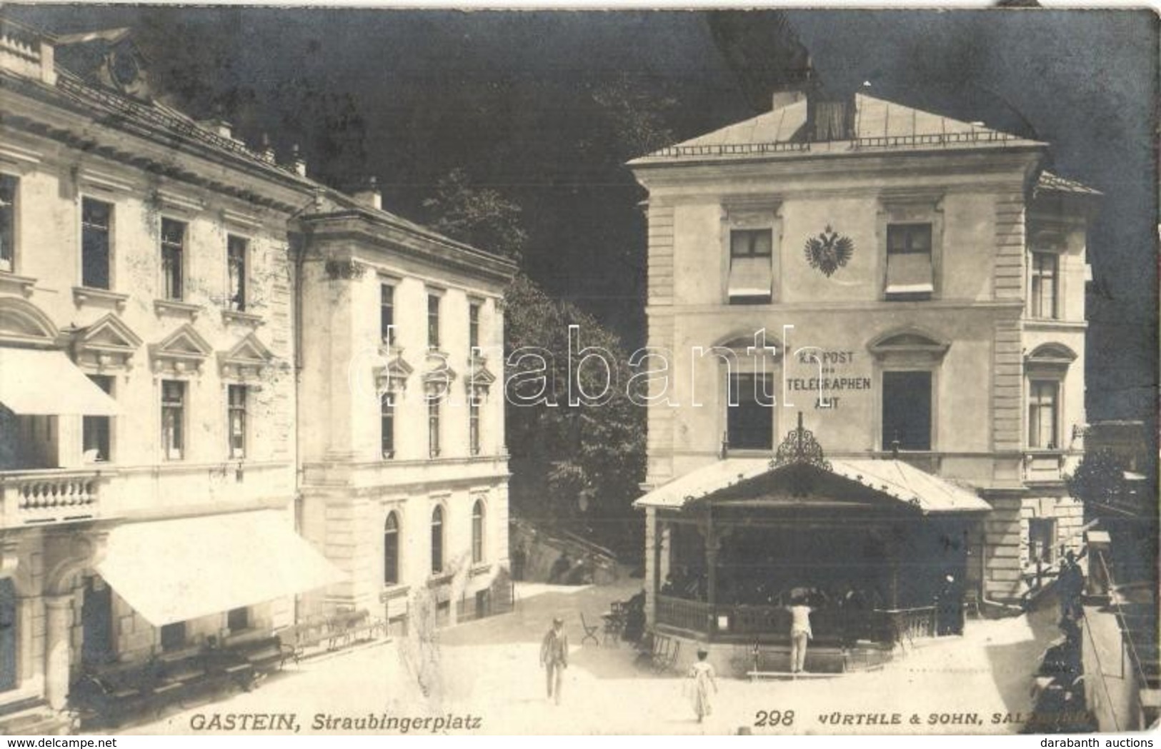 T3 1907 Bad Gastein, Straubingerplatz, K.k. Post Und Telegraphen Amt / Square, Post And Telegraph Office. (cut) - Unclassified