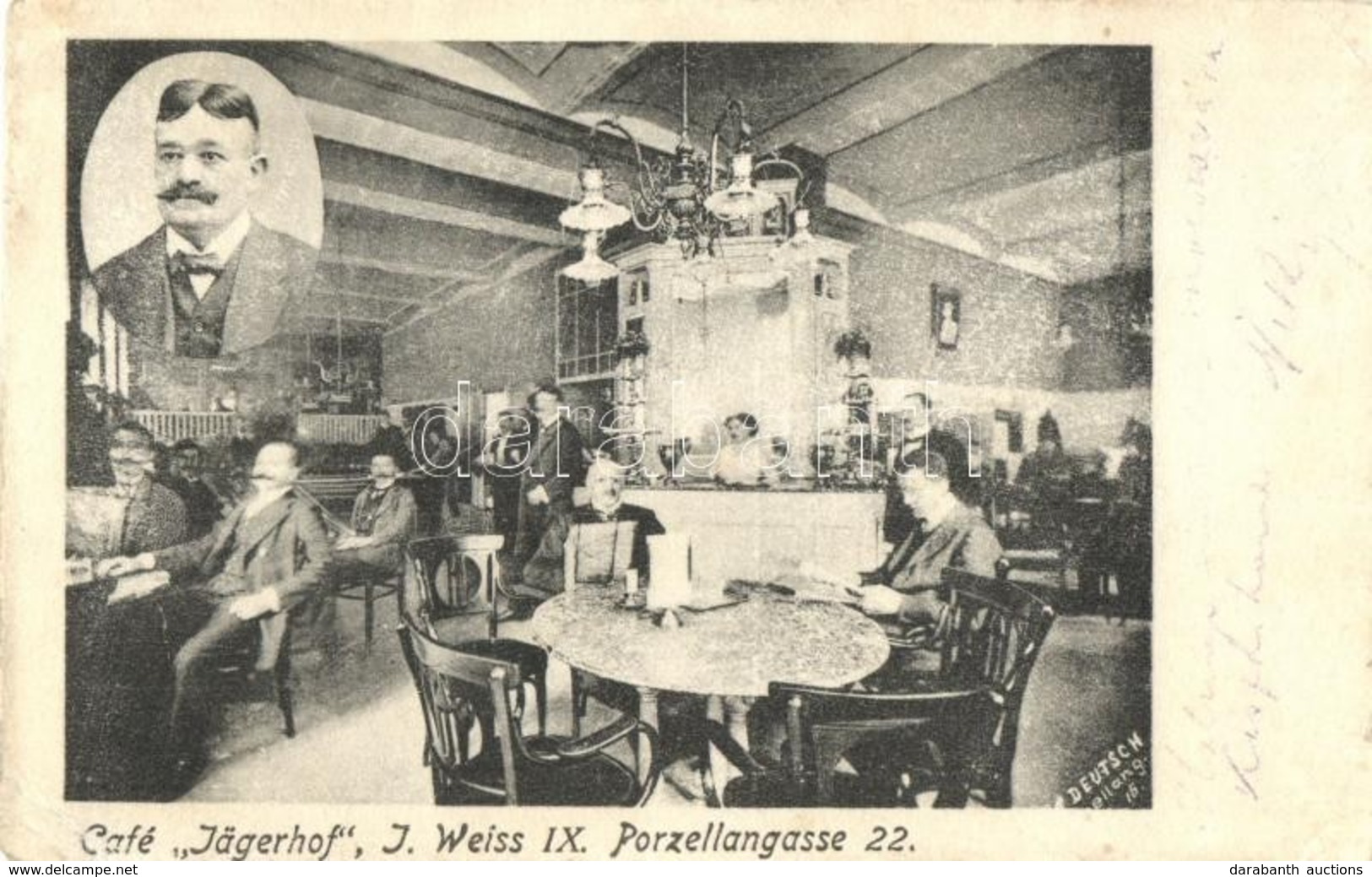 * T2/T3 Vienna, Wien IX. J. Weiss's Cafe Jägerhof. Porzellangasse 22. / Cafe Interior (EK) - Ohne Zuordnung