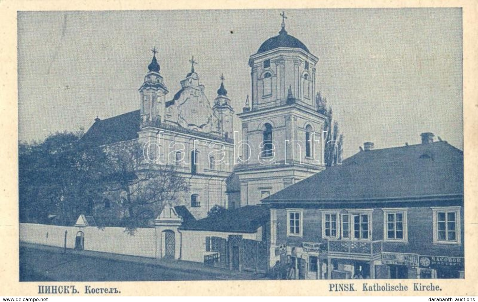 T2 Pinsk, Katholische Kirche / Church, Street, Shops - Unclassified