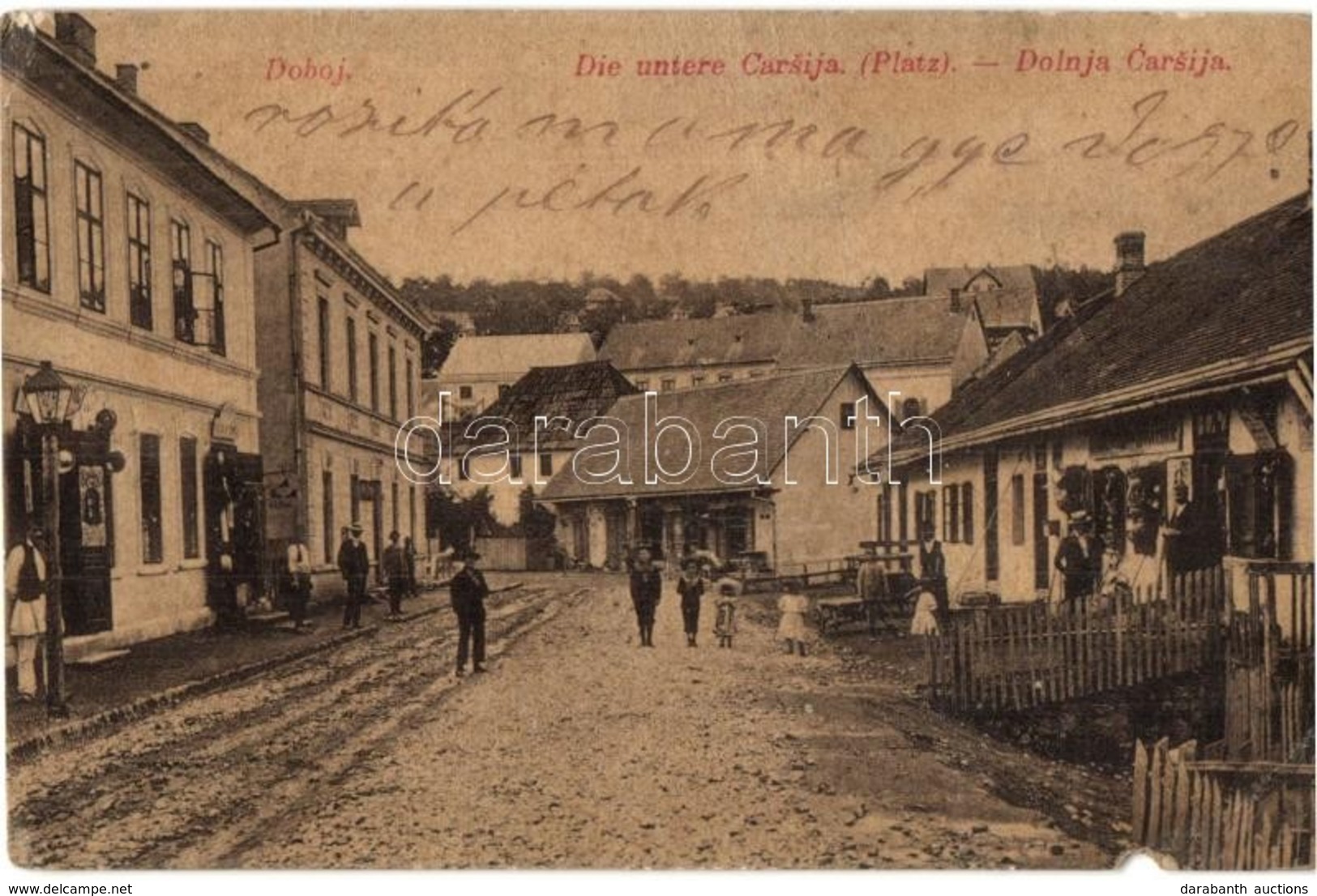 * T4 1909 Doboj, Die Untere Carsija (Platz) / Dolnja Carsija / Street View, Shops (b) - Unclassified