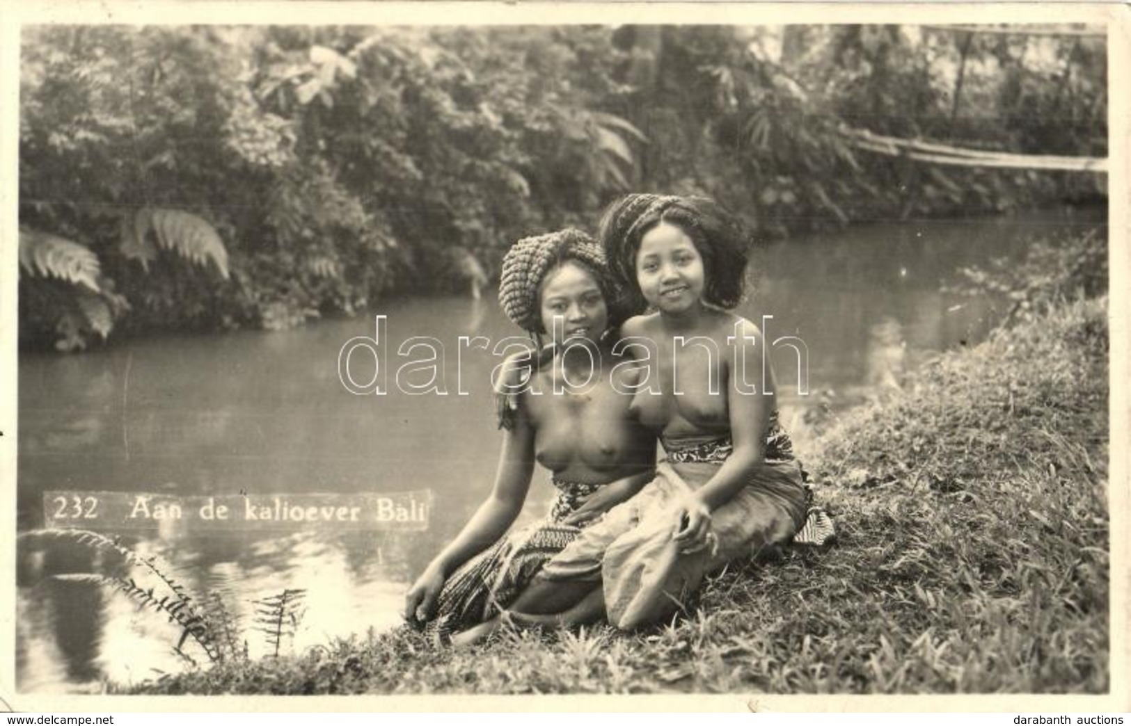* T2/T3 Bali, Aan De Kalioever / At The River, Naked Indigenous Girls. Photo (EK) - Ohne Zuordnung