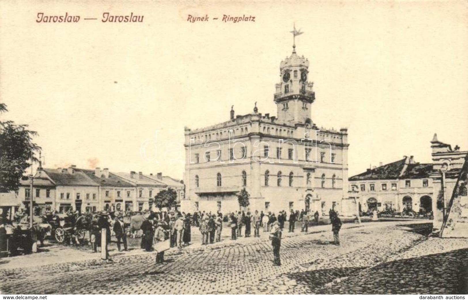 T2/T3 Jaroslaw, Jaruslau; Rynek / Ringplatz. K.u.K. Infektionskrankenzug No. 206.  (Rb) - Ohne Zuordnung