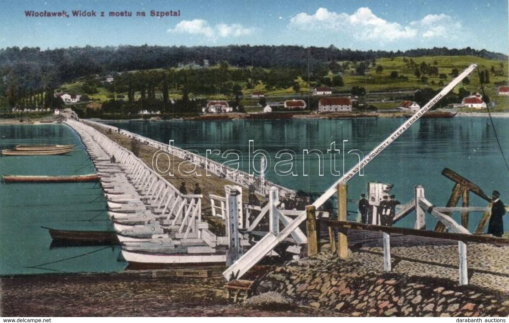 ** T1/T2 Wloclawek, Widok Z Mostu Na Szpetal / View From The Bridge, River, Boats, Barrier - Ohne Zuordnung