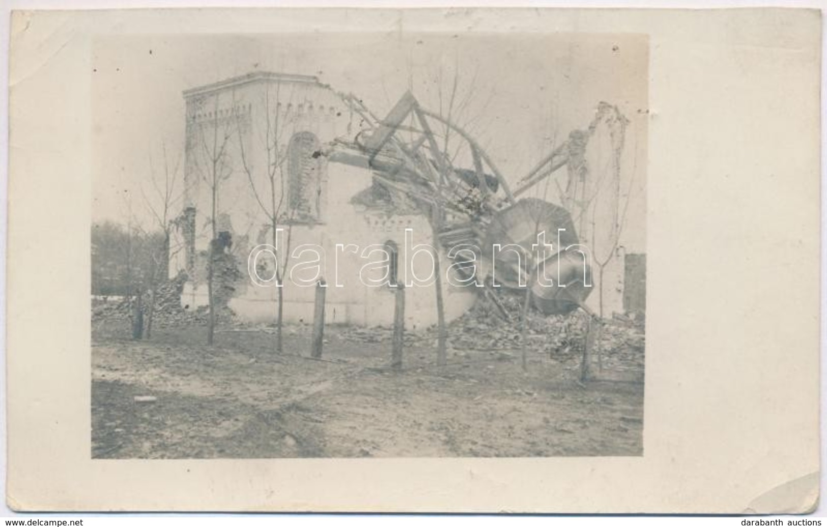 * T3 Zurawica, Zersprengte Kirche / WWI Ruins Of A Church. Photo (pinholes) - Unclassified