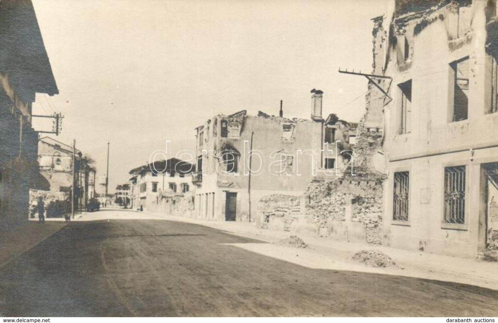 * T2 1918 Palmanova, WWI Destroyed Building Ruins, Photo - Non Classés