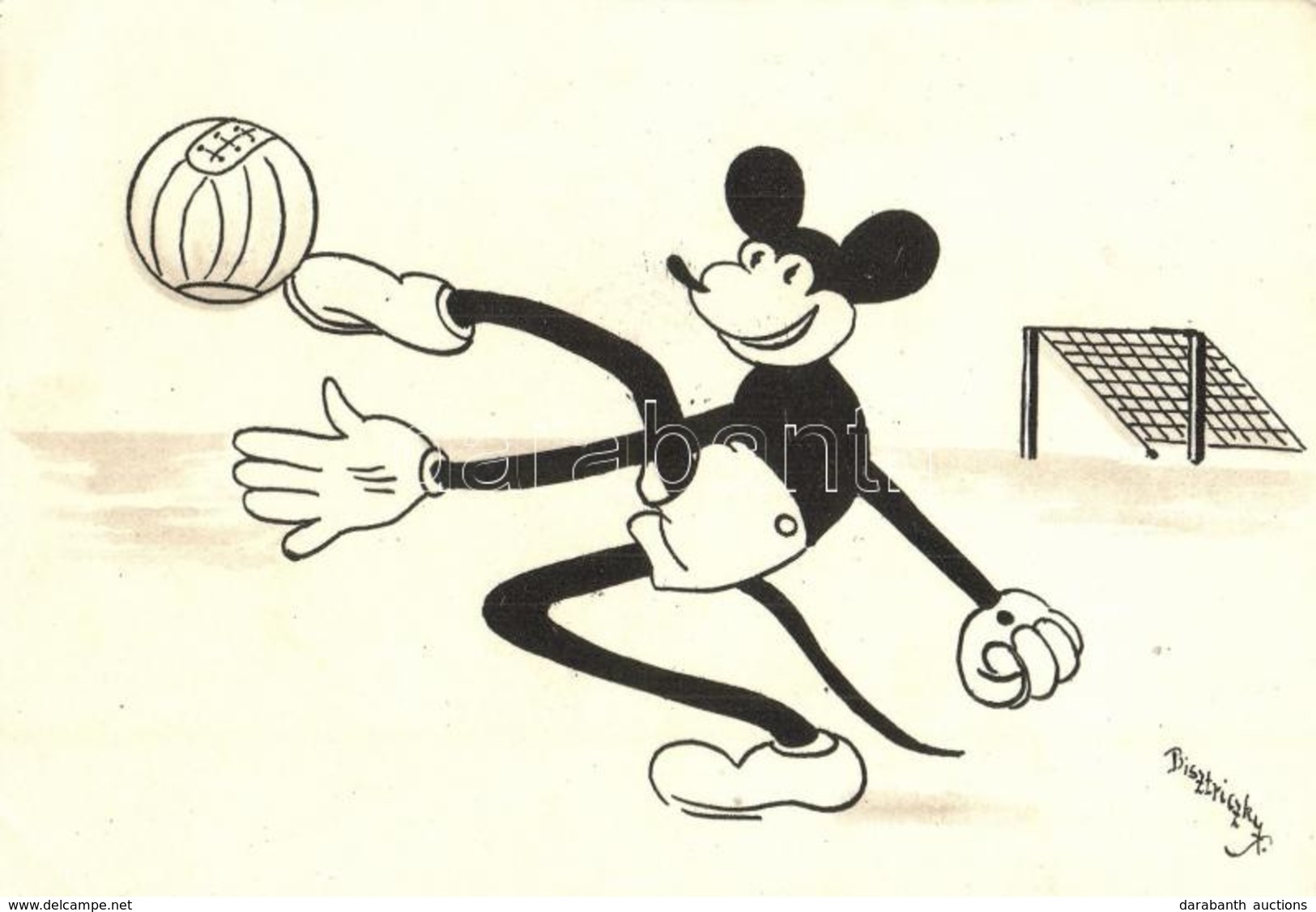 ** T2/T3 Mickey Mouse Playing Football, Sport S: Bisztriczky (EK) - Zonder Classificatie