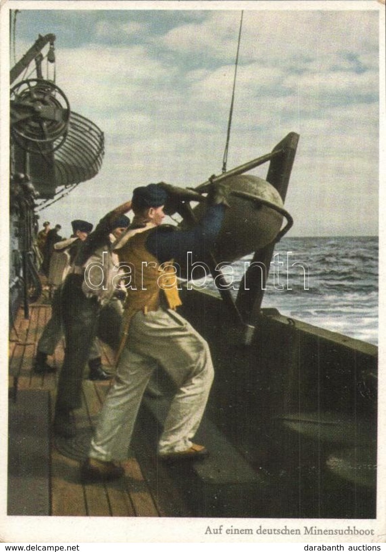 ** T2/T3 Auf Einem Deutschen Minensuchboot. PK-Aufn. Kriegsber. Schlemmer, Carl Werner / WWII German Navy, Mariners On A - Non Classés