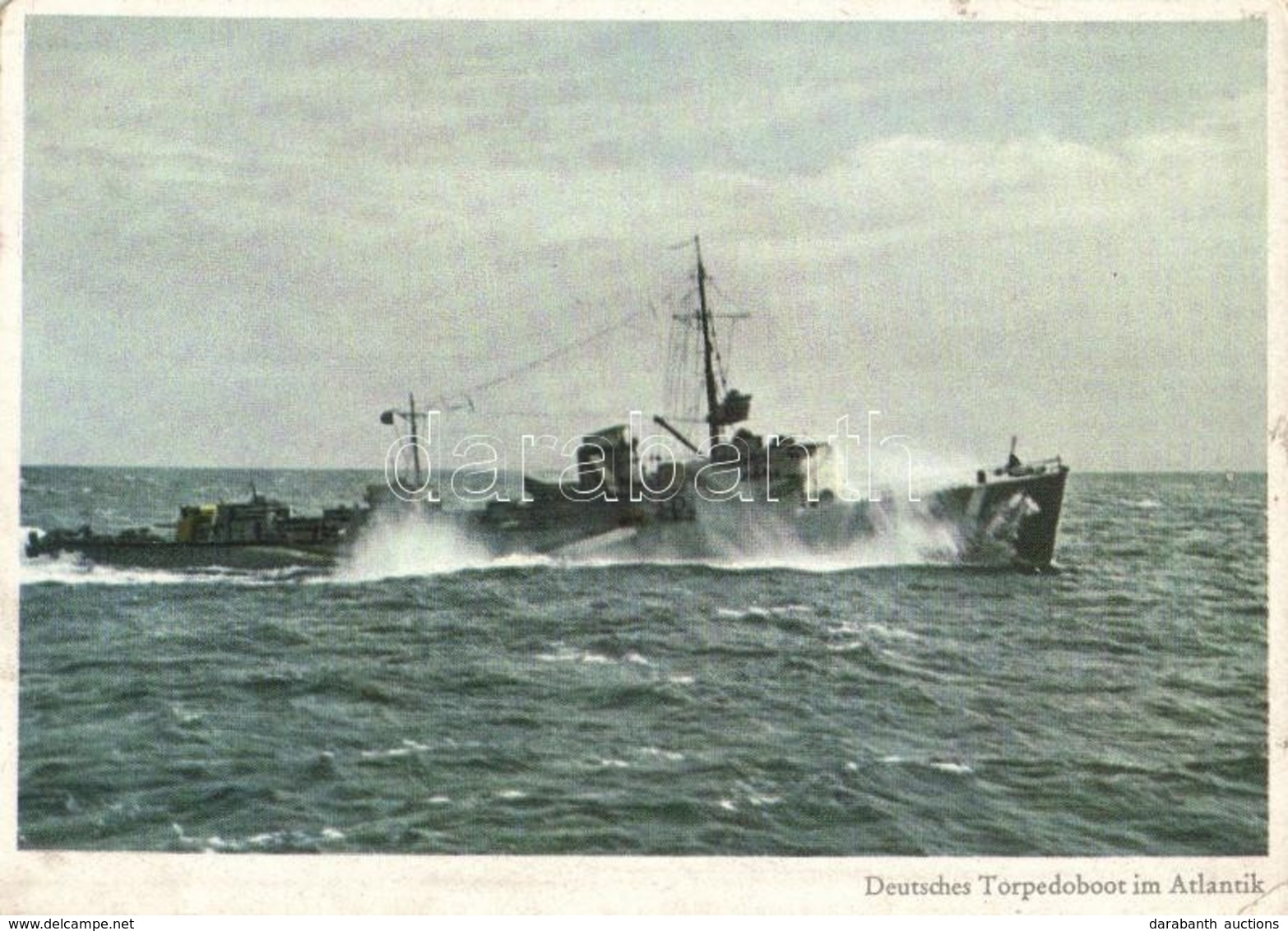 ** T2/T3 Deutsches Torpedoboot Im Atlantik. PK-Aufn. Kriegsber. Schlemmer, Carl Werner / WWII German Navy, Torpedo Boat  - Non Classés