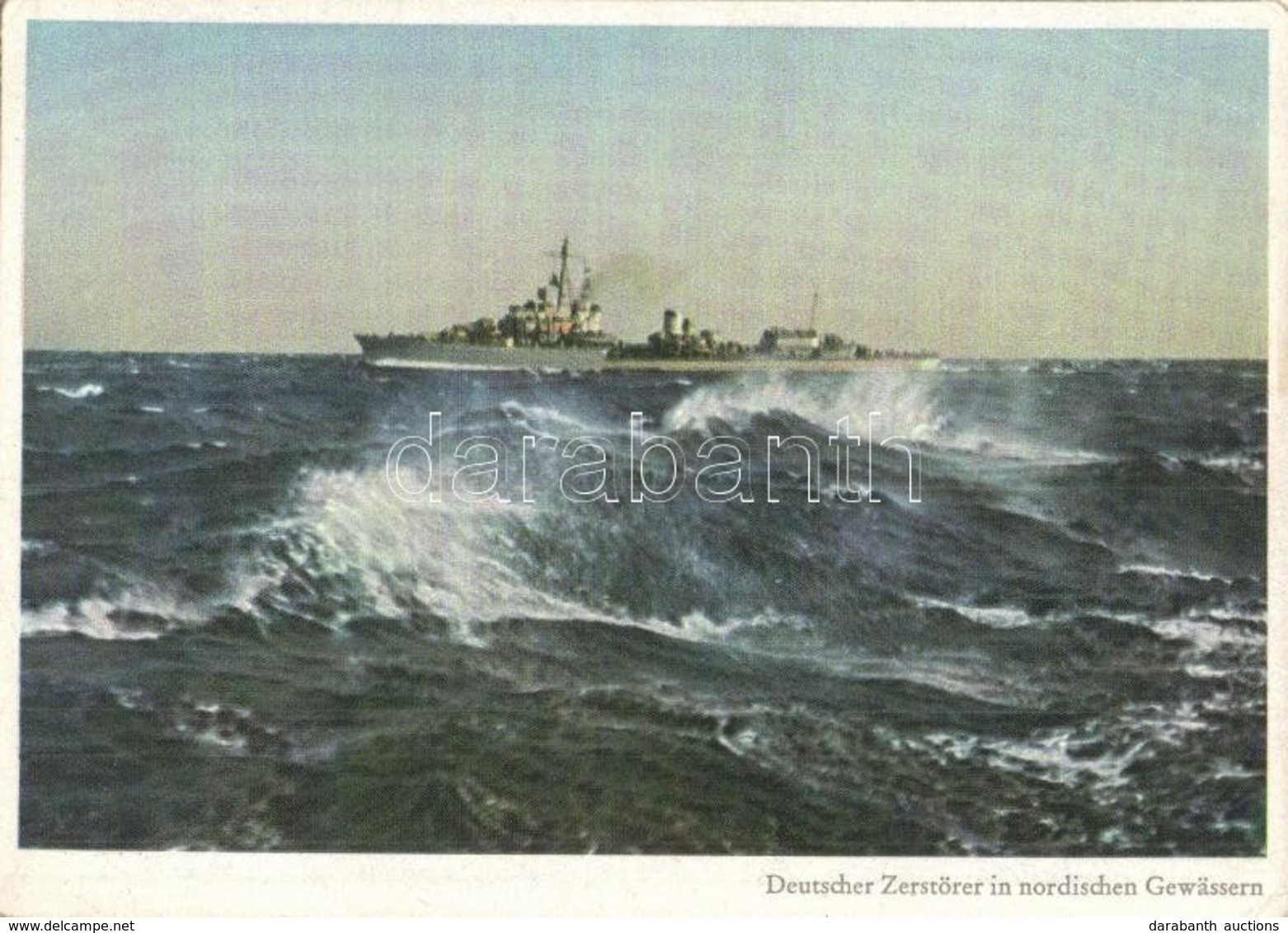 ** T2/T3 Deutscher Zerstörter In Nordischen Gewässern. PK-Aufn. Kriegsber. Augst, Carl Werner / WWII German Navy Destroy - Non Classés