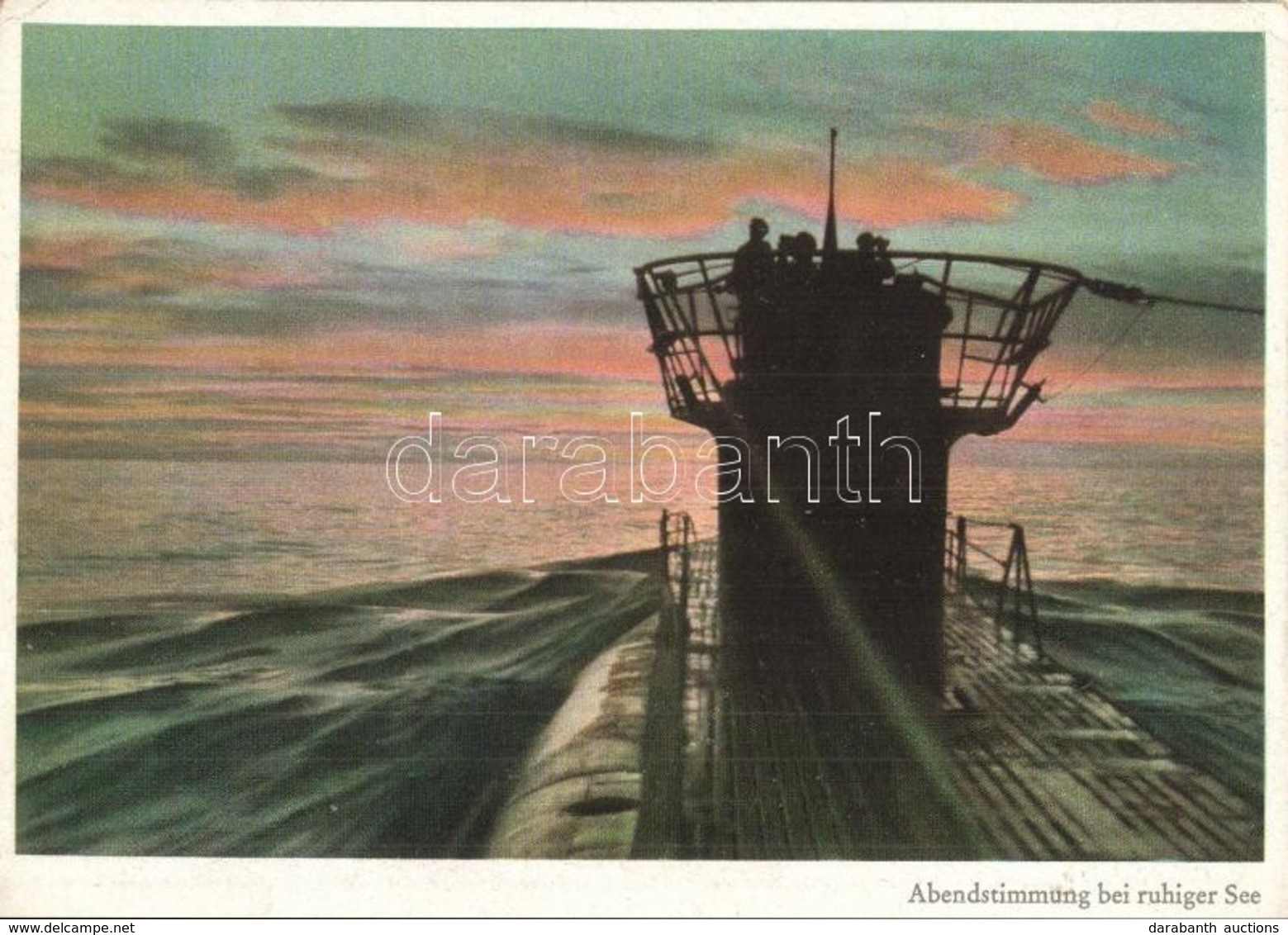 ** T2/T3 Abendstimmung Bei Ruhiger See (deutsches U-Boot). PK-Aufn. Kriegsber. Schötteldreier, Carl Werner / WWII German - Zonder Classificatie